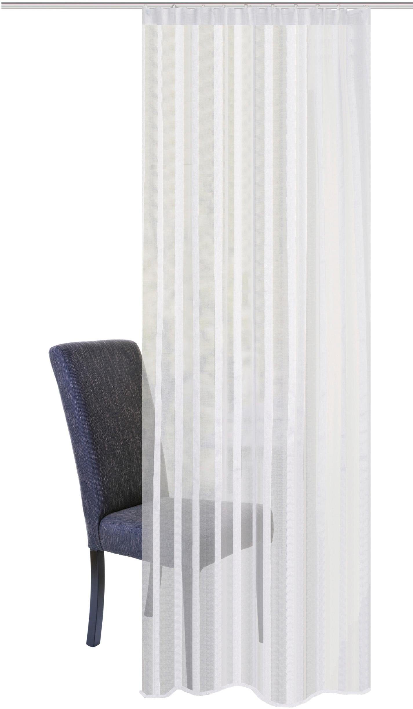 HOME WOHNIDEEN Gordijn Eike Hxb: 245x140, gordijn met combi-band verticale strepen (1 stuk)