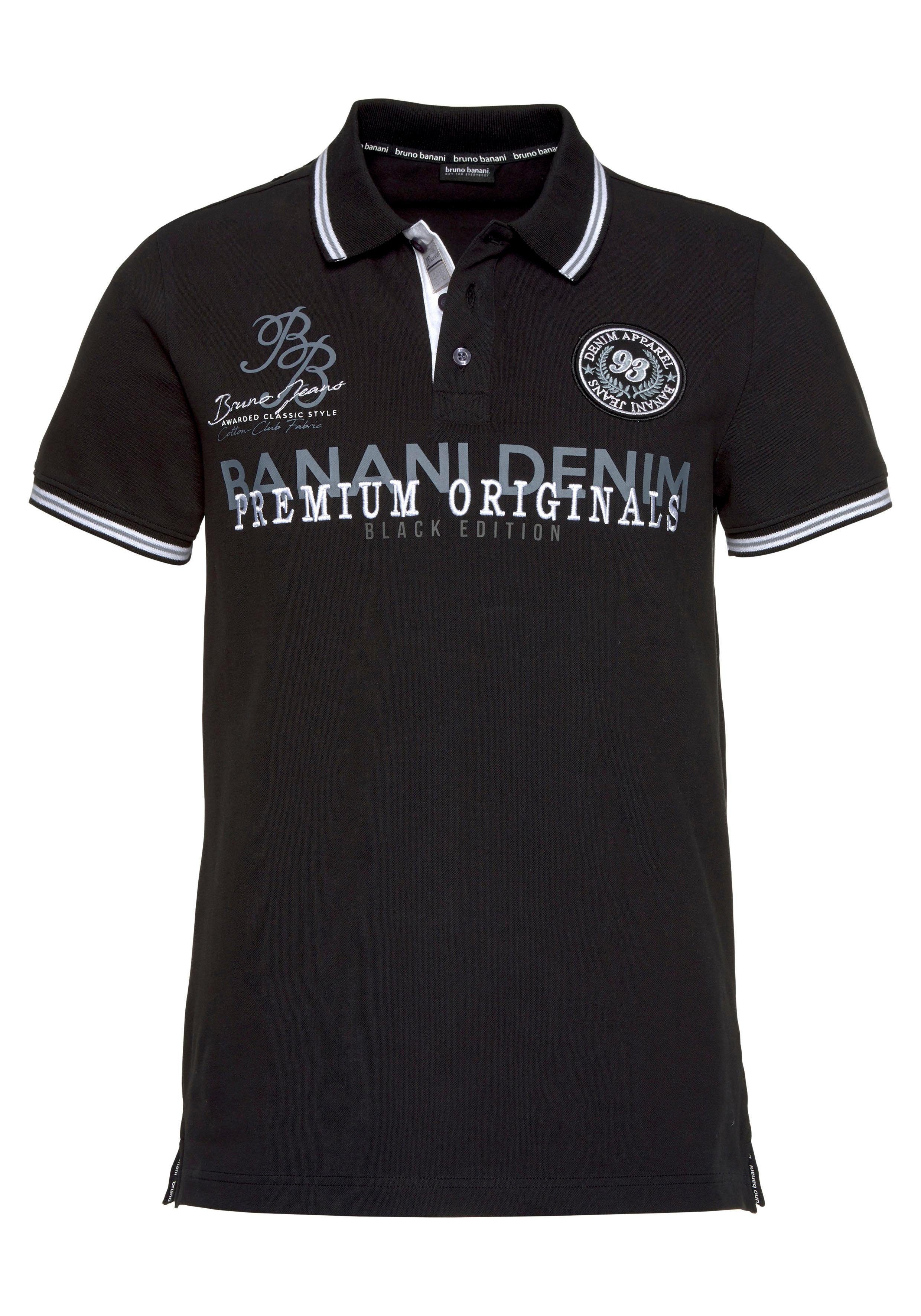 Bruno Banani Poloshirt Korte mouwen, lichaamsnauwkeurige pasvorm, polokraag, van katoenmix