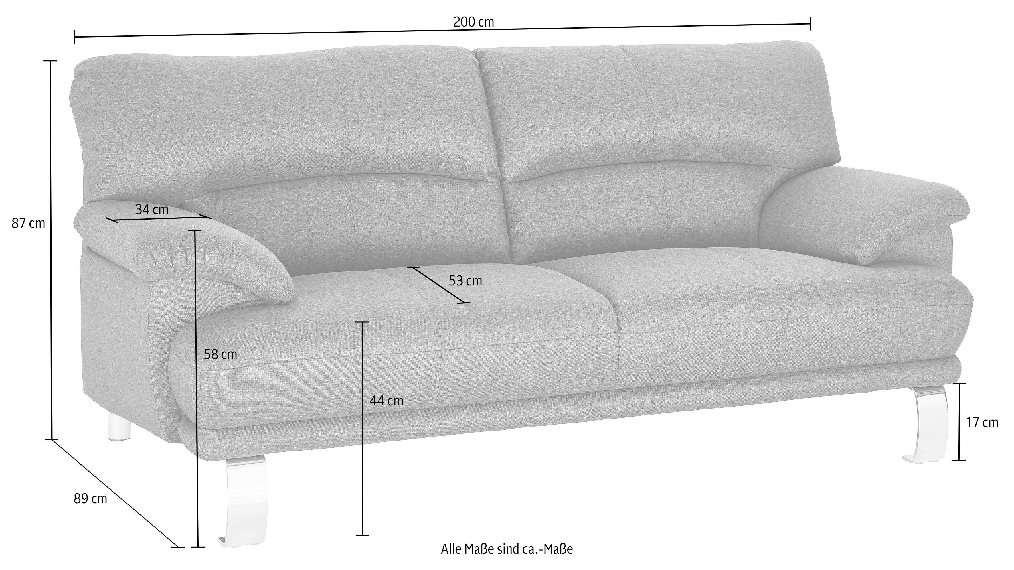 TRENDMANUFAKTUR 3-zitsbank Cecilia II, met Italiaans design, geweldige details