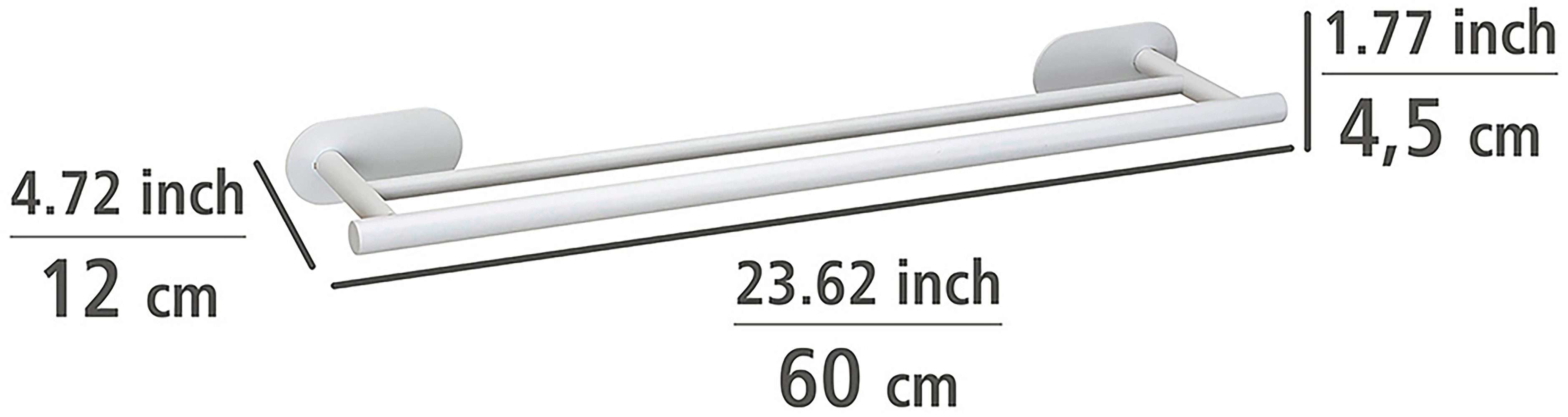 WENKO Dubbele handdoekhouder Turbo-Loc® model Duo Orea van roestvrij staal, bevestiging zonder boren, 60 cm