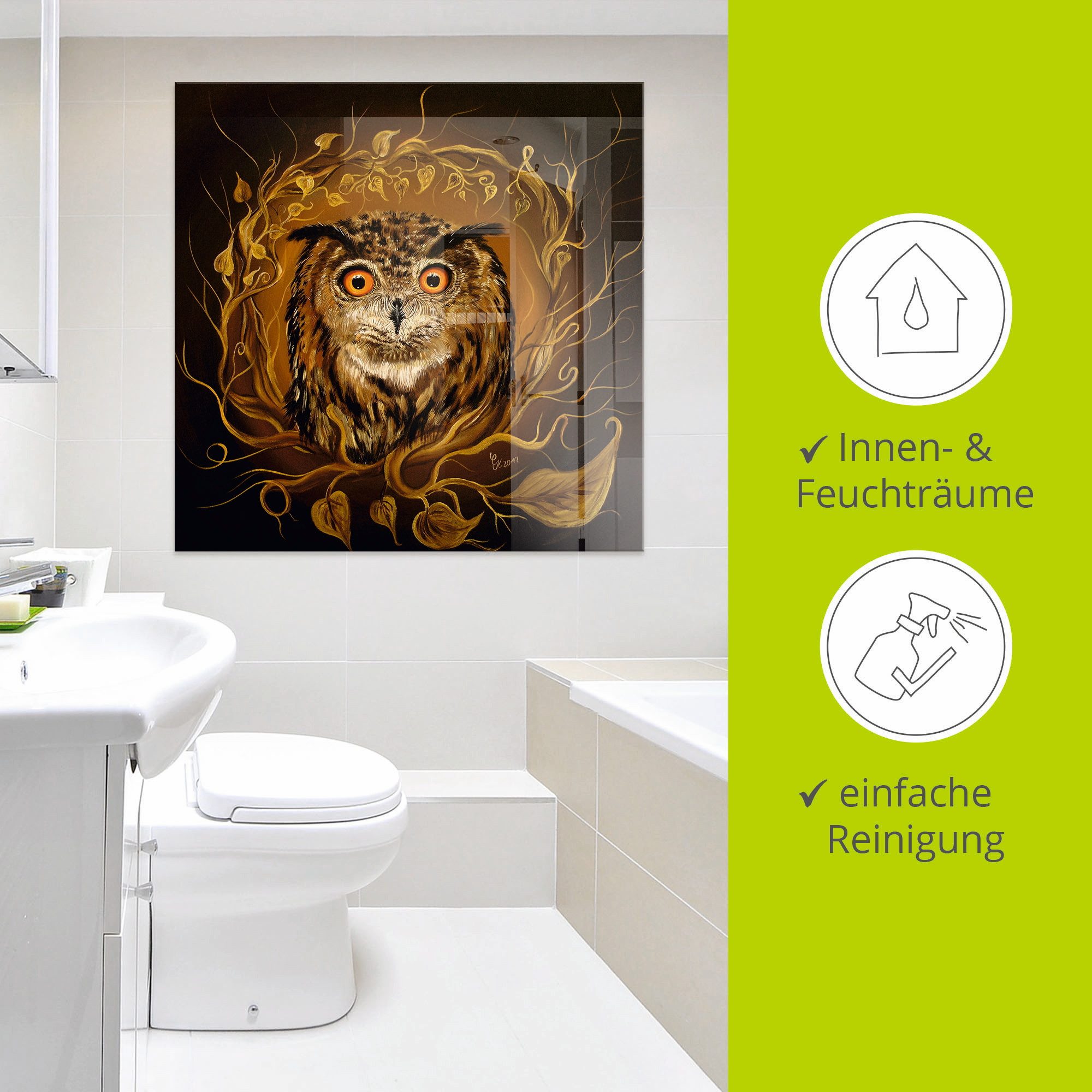 Artland Print op glas Uil van de vrede in verschillende maten