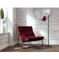 guido maria kretschmer homeliving schommelstoel soel met modern metalen frame en zachte fluwelen overtrekstof rood
