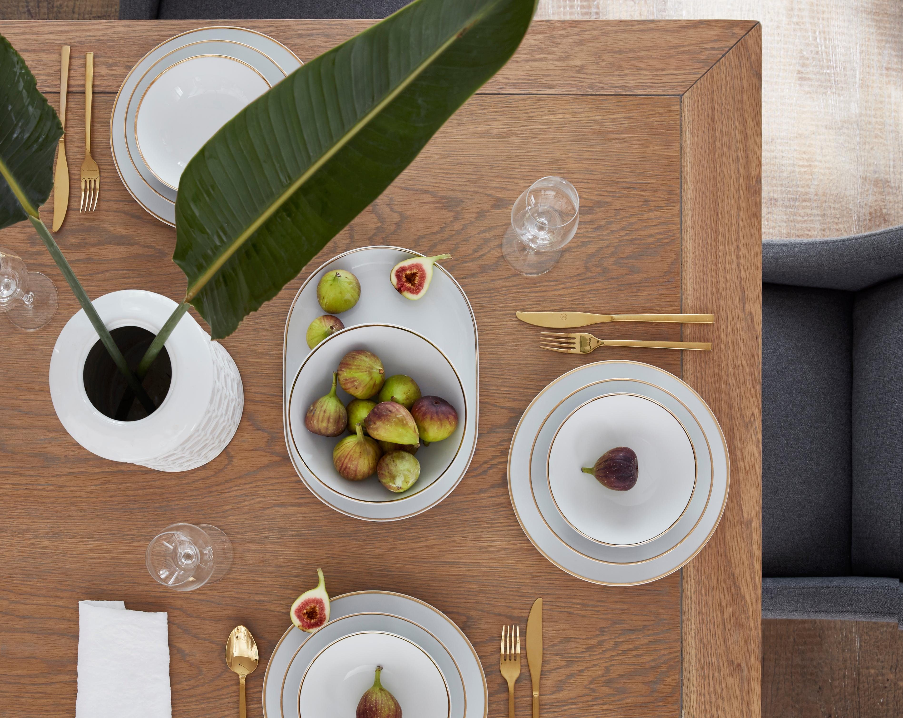 Guido Maria Kretschmer Home&Living Eetservies GMK bordenset, servies-set Godi Servies, handgeschilderde rand, 12 delen, voor 6 personen (set, 12-delig)