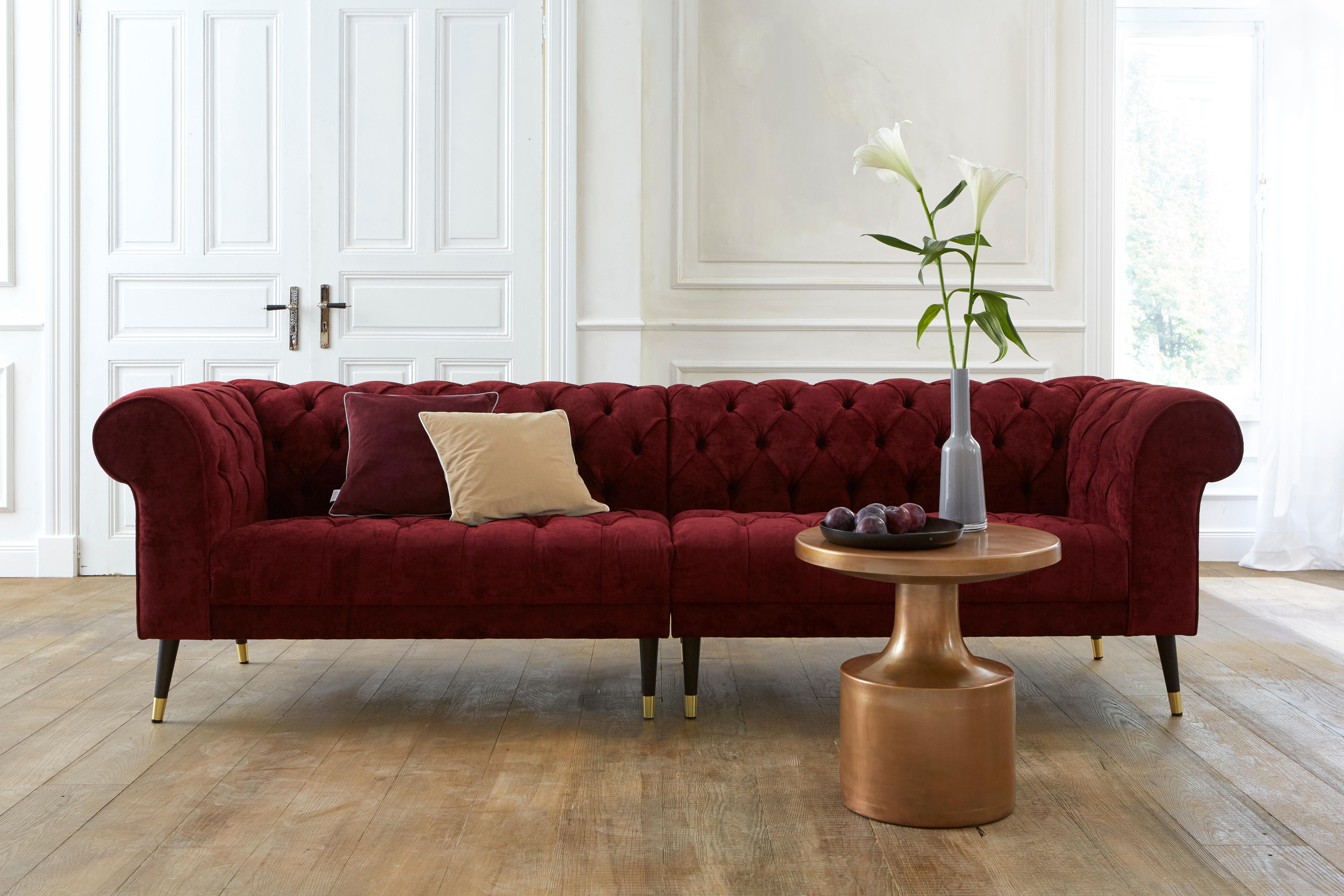 Guido Maria Kretschmer Home&Living Chesterfield-bank Tinnum rood, banken, 263 cm