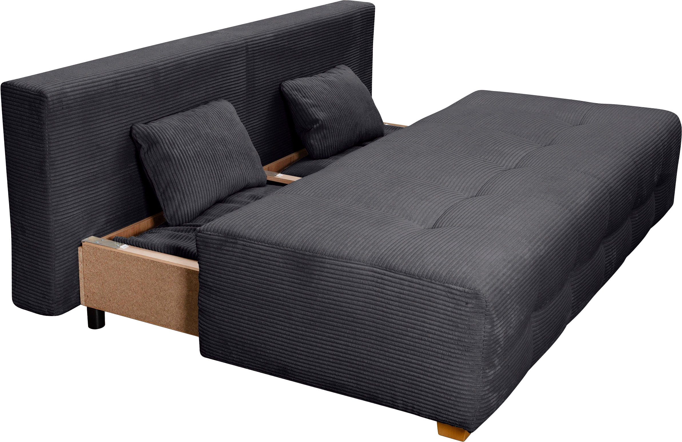 COLLECTION AB Slaapbank Bella Slaapbank, bedlade, bonellvering, rugkussen, armleuningkussen
