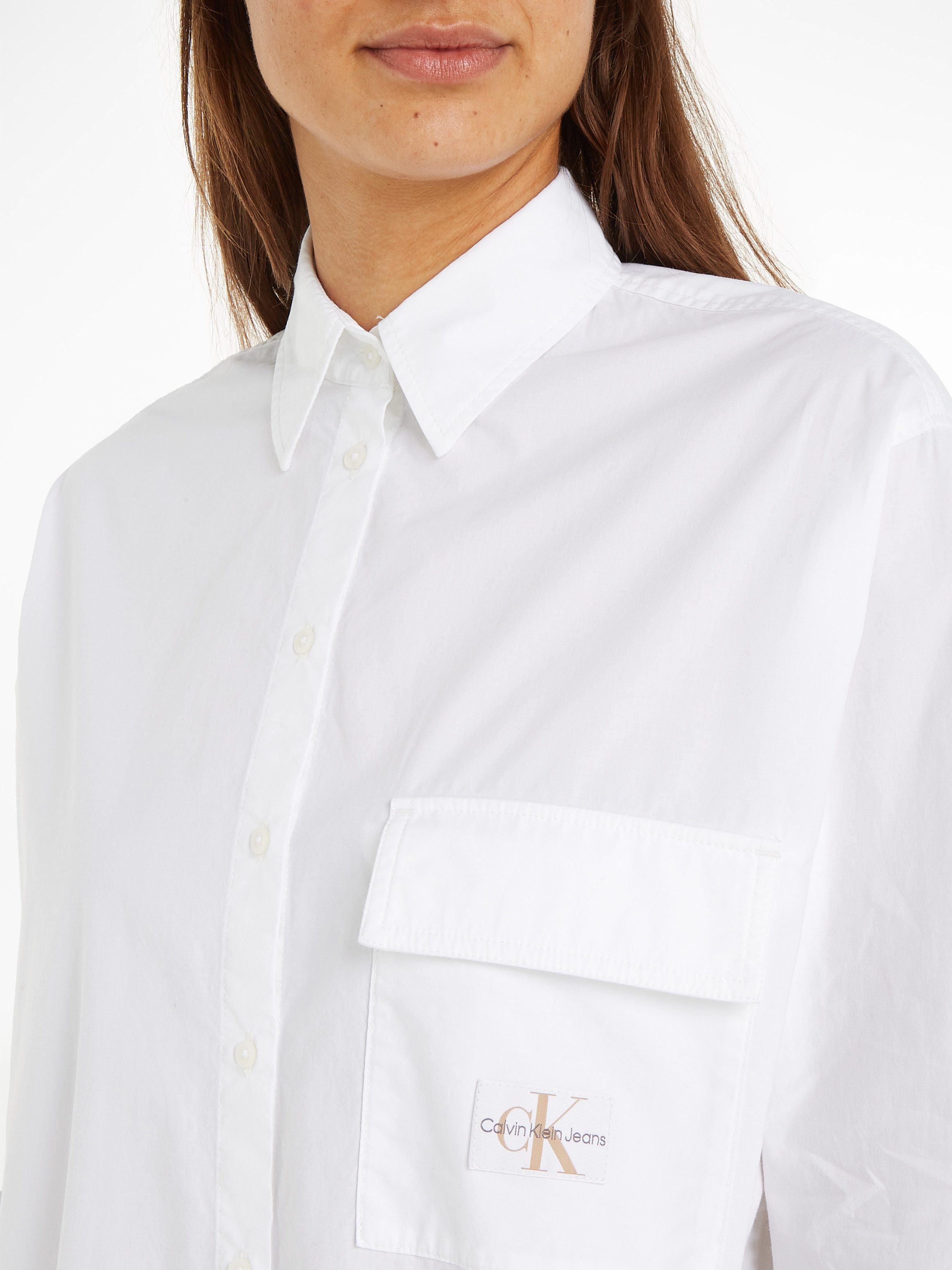 Calvin Klein Lange blouse LONG COTTON UTILITY LS SHIRT