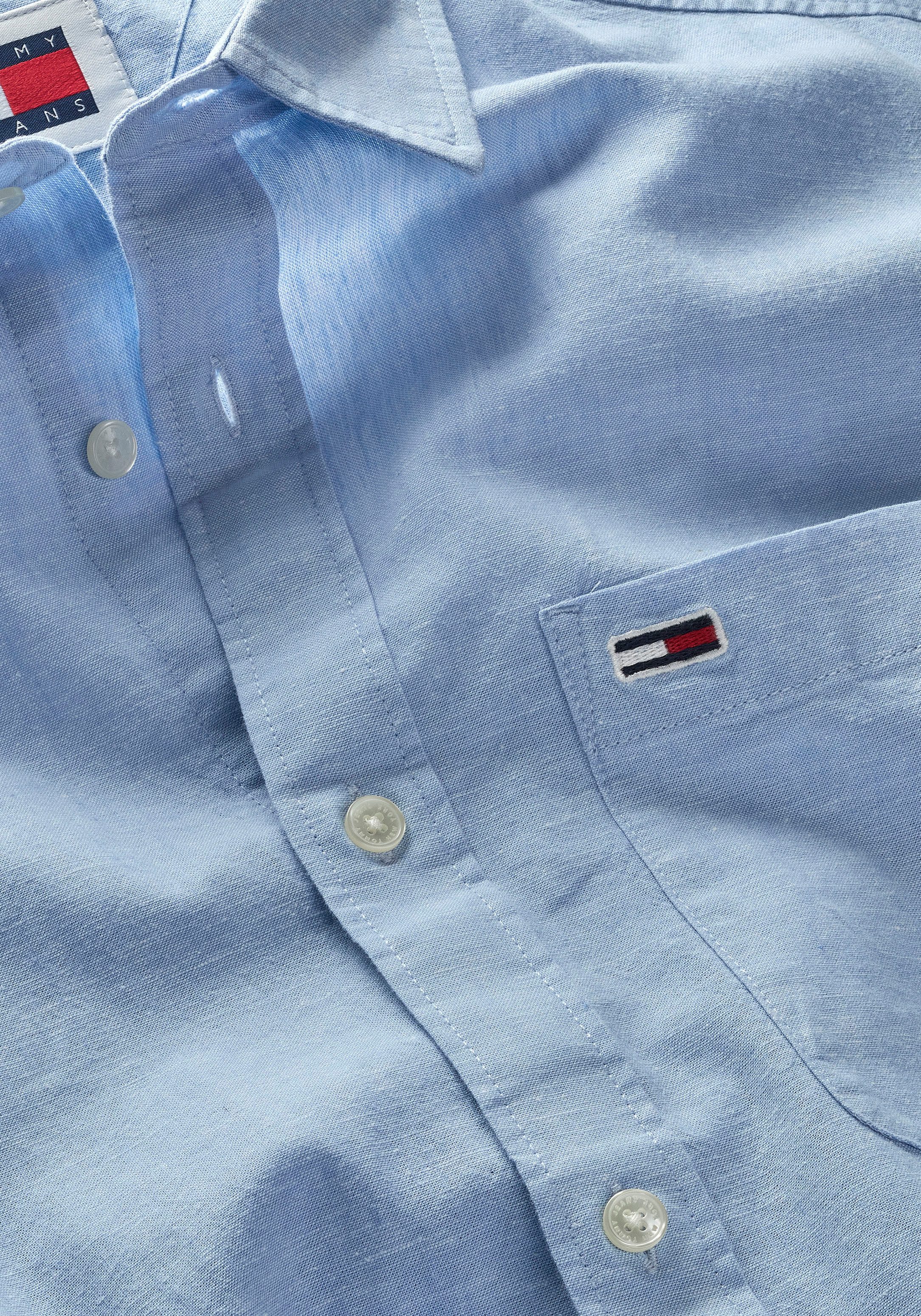 TOMMY JEANS Overhemd met korte mouwen TJM REG LINEN BLEND SS SHIRT