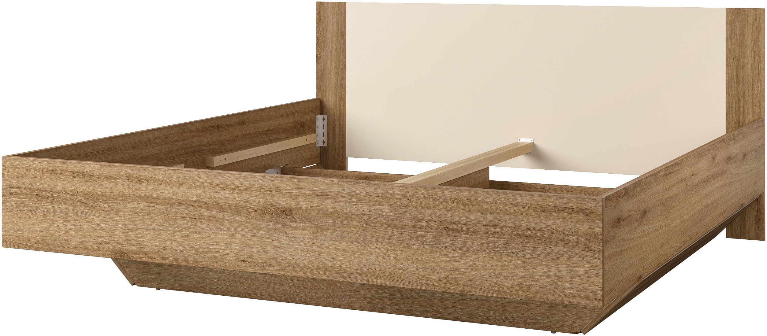 Home affaire Slaapkamerserie Bitry, Set 4-St (Bed 180 cm, 2xNako, draaideurkast) Compleet slaapkamer, veel opbergruimte, voelbare structuur, houtlook