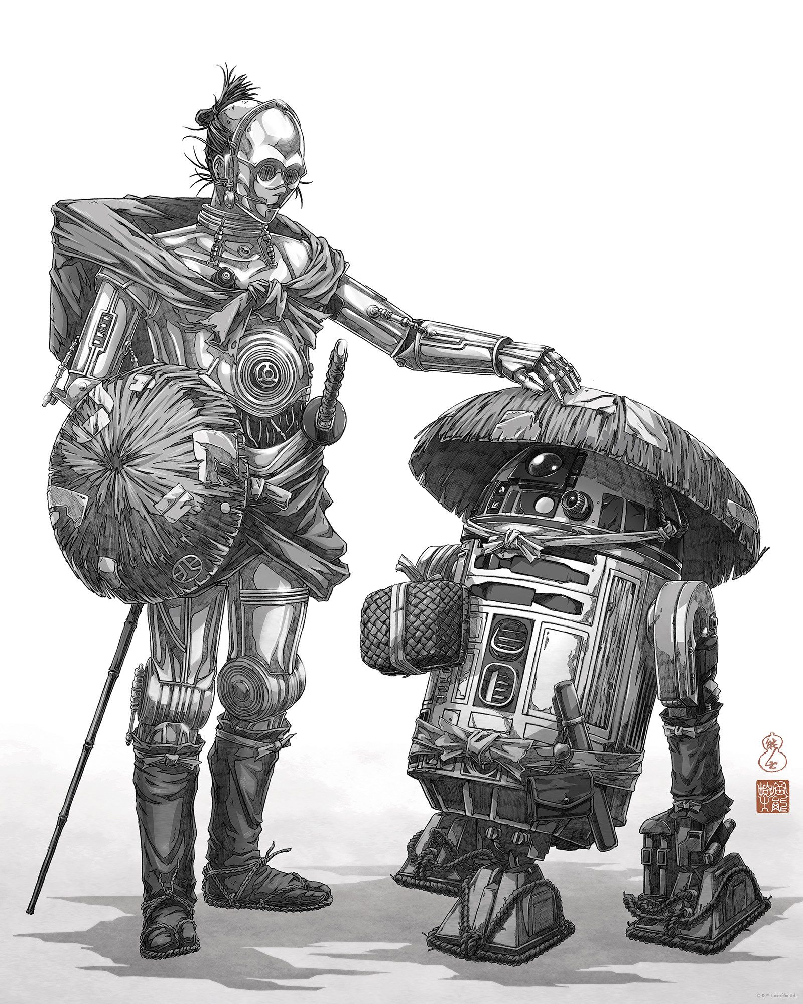 Komar Artprint Star Wars Vision Samurai Droids 40 x 60 cm (breedte x hoogte) - kinderkamer, decoratie (1 stuk)