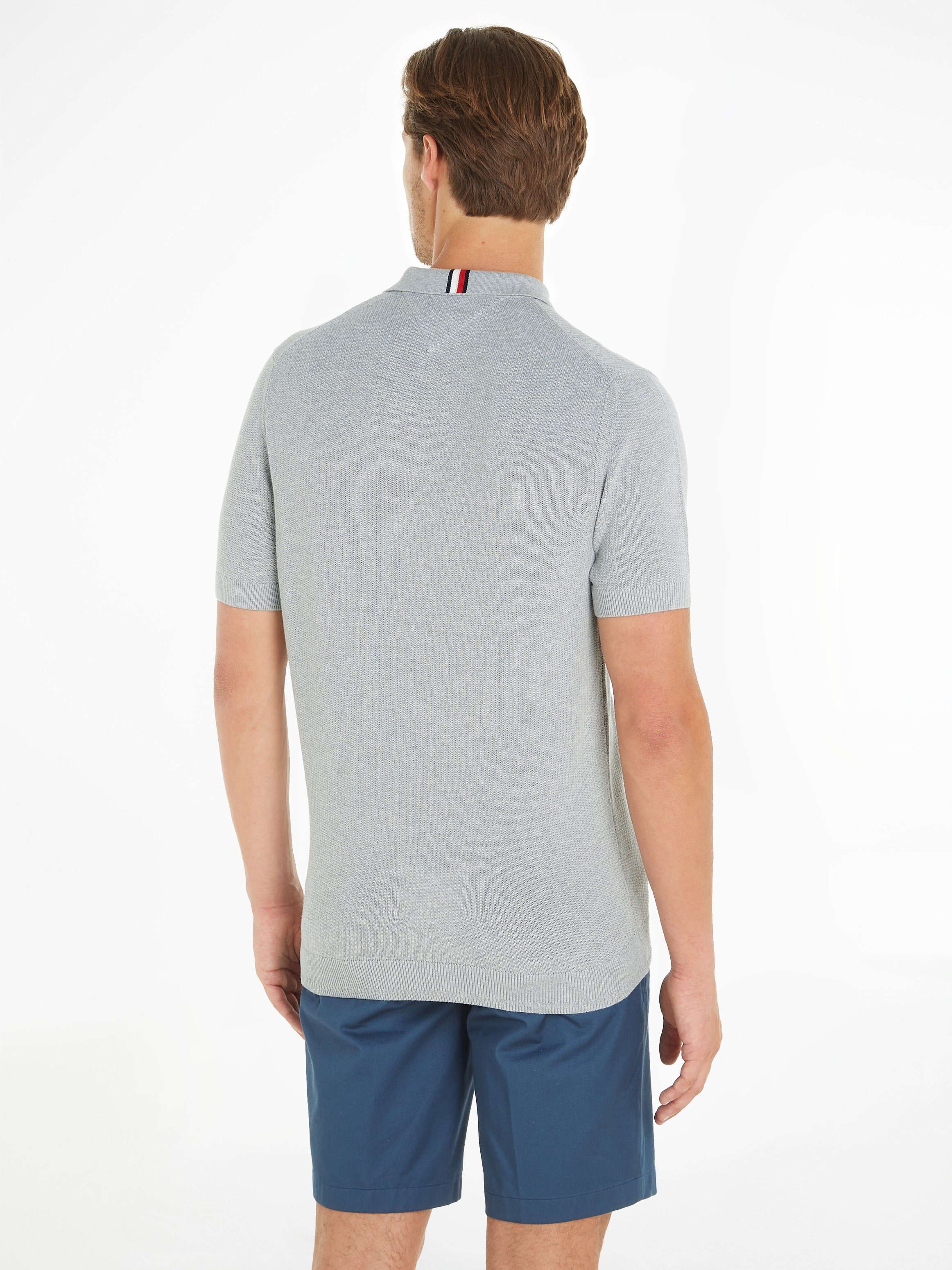 Tommy Hilfiger Poloshirt CHAIN RIDGE STRUCTURE SS POLO met logoborduursel op borsthoogte
