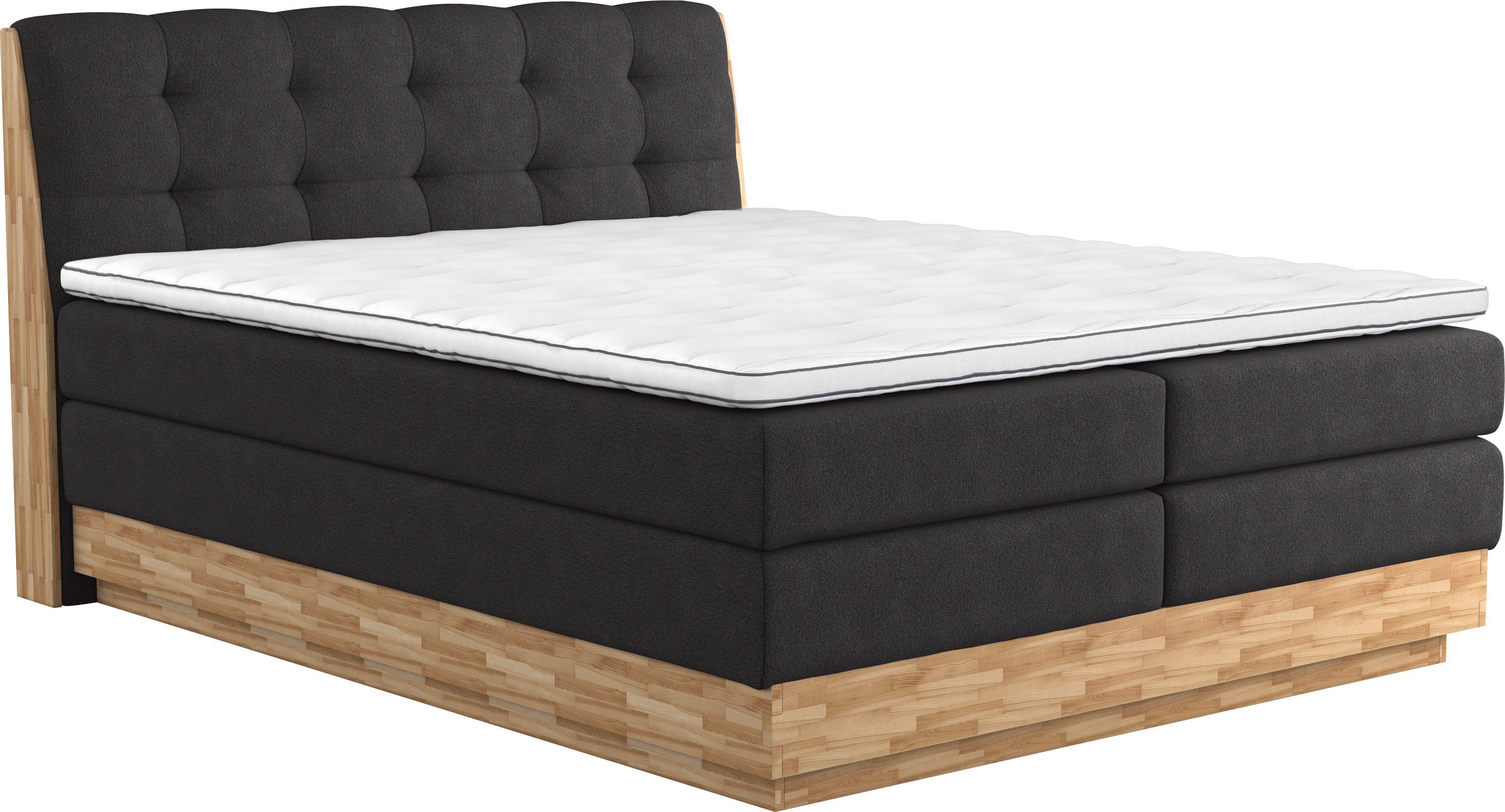 Home affaire Boxspring Naome Boxspring bed, inclusief matrastopper boxsprings maat Luxe-microvezel beige