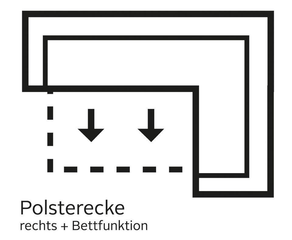 Places of Style Hoekbank Cardoso L-vorm Binnenvering, naar keuze met bed, lade, gedeeltelijk relaxfunctie