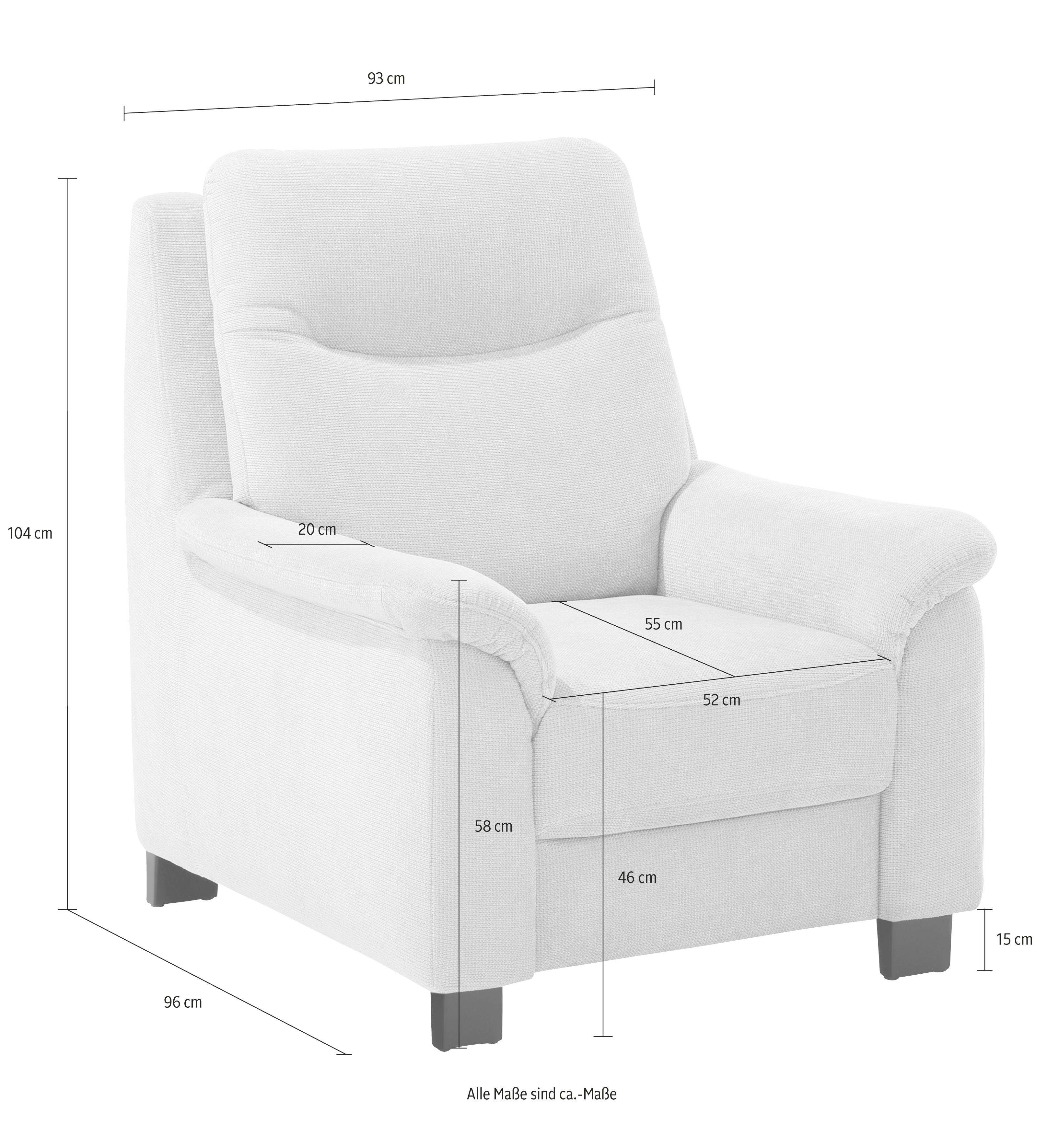 Home affaire Fauteuil Boccaccio met binnenvering, incl. verstelbare hoofdsteun (set)
