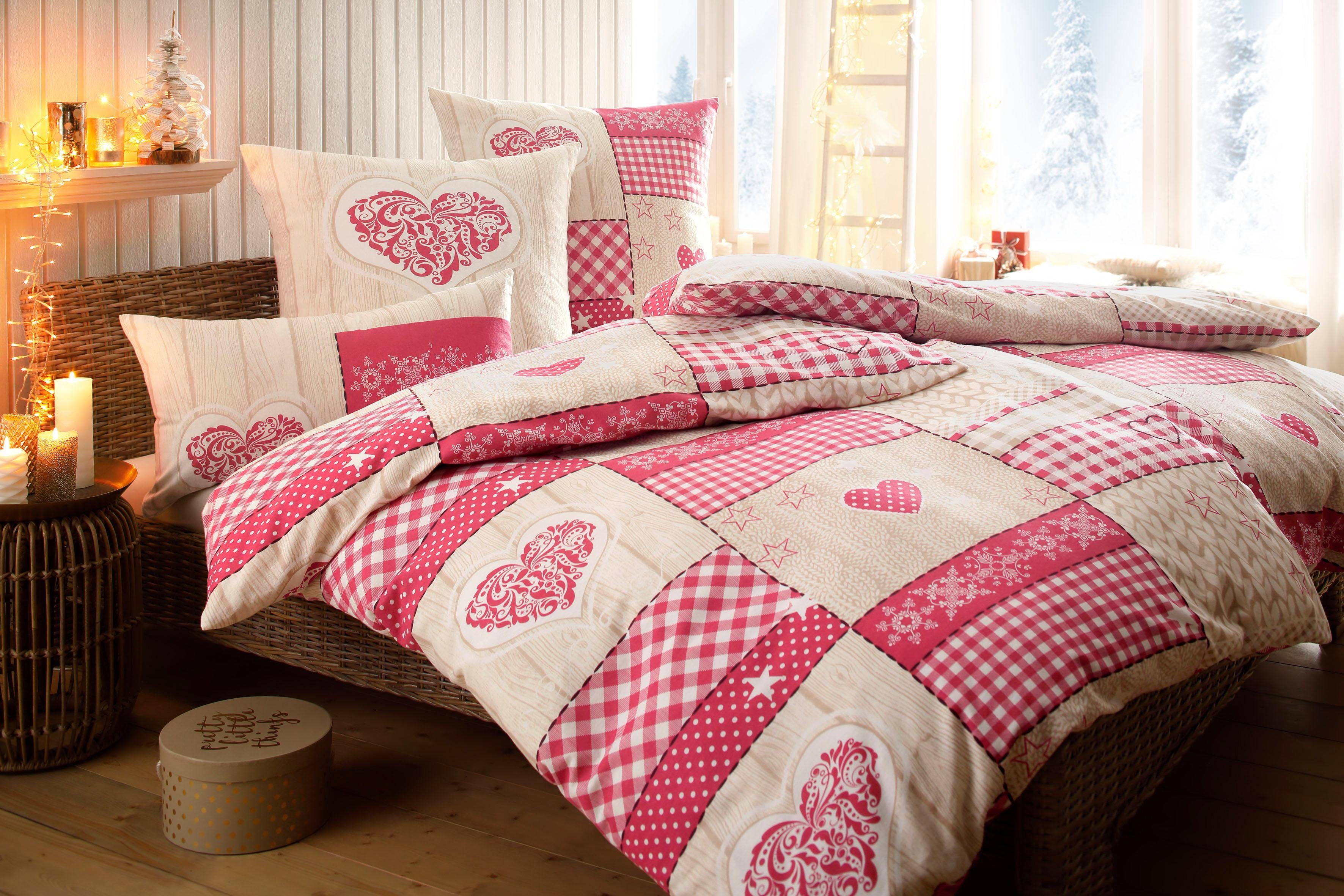 my home Beddengoed Janina in mt. 135x200 of 155x220 cm 100% katoen, veel winterdesigns: patchwork, sneeuwpop, uil, beer