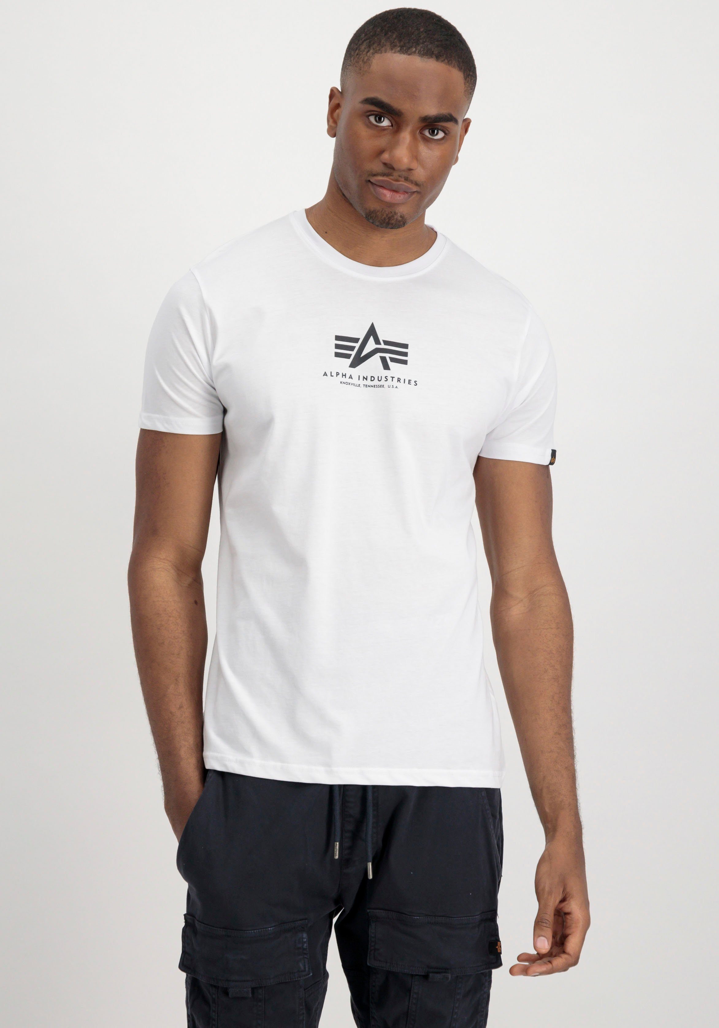 Alpha Industries Shirt met ronde hals Basic T ML heren ronde hals maat XXXL wit