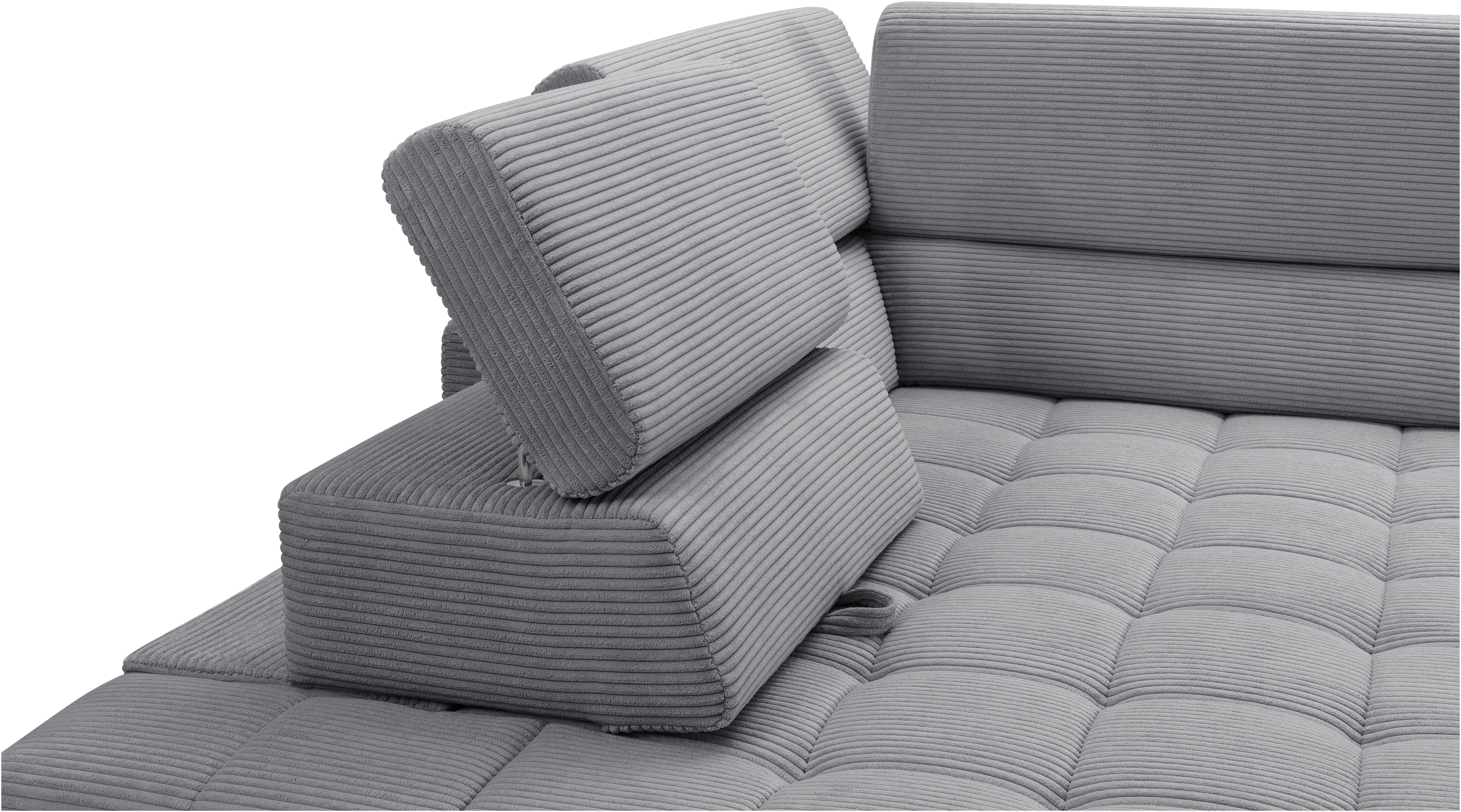 exxpo - sofa fashion Hoekbank Elianos, hoog zitcomfort, verfijnde kruisstepping in de zitting, L-vorm