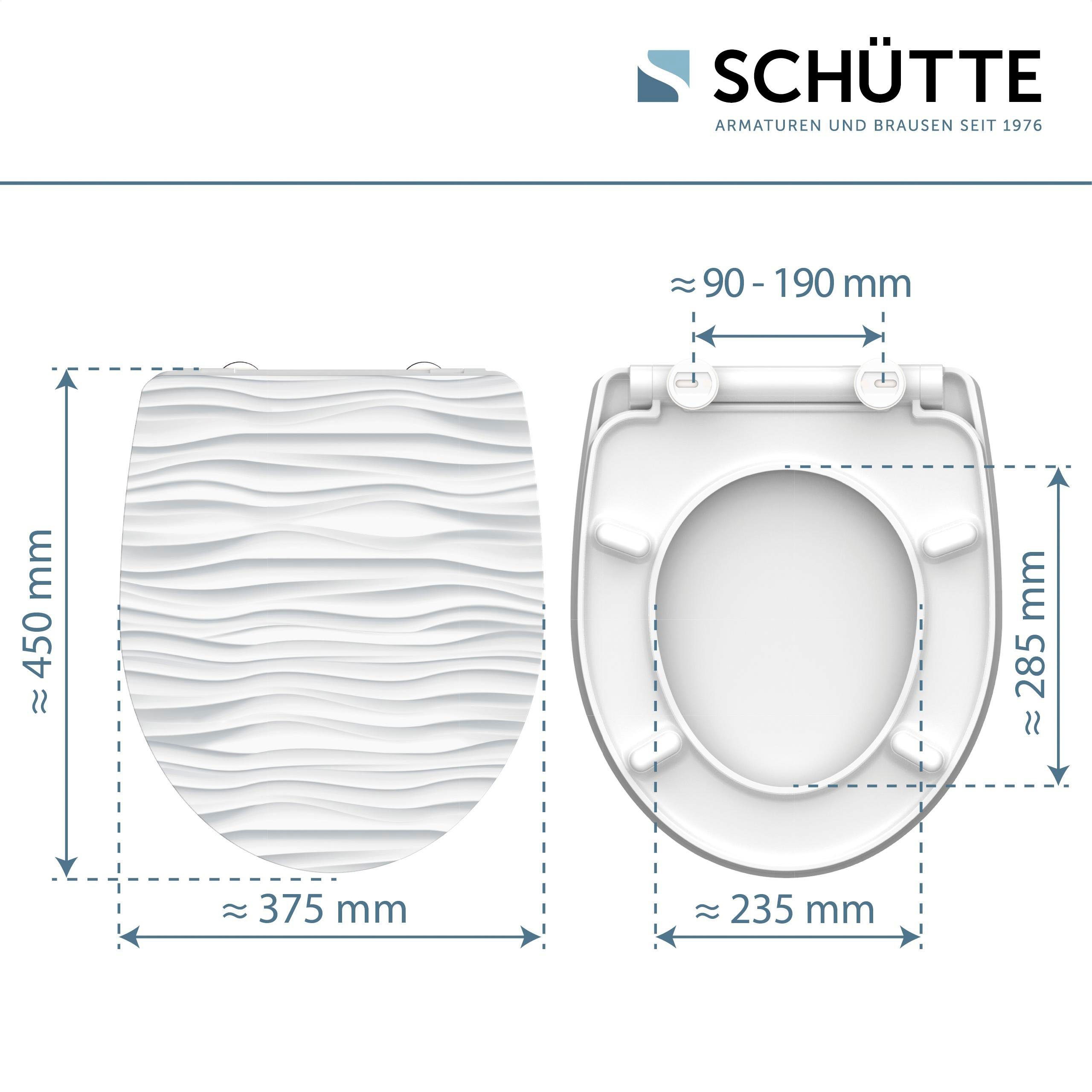 Schütte Toiletzitting White wave Duroplast, met softclosemechanisme en snelsluiting, High gloss