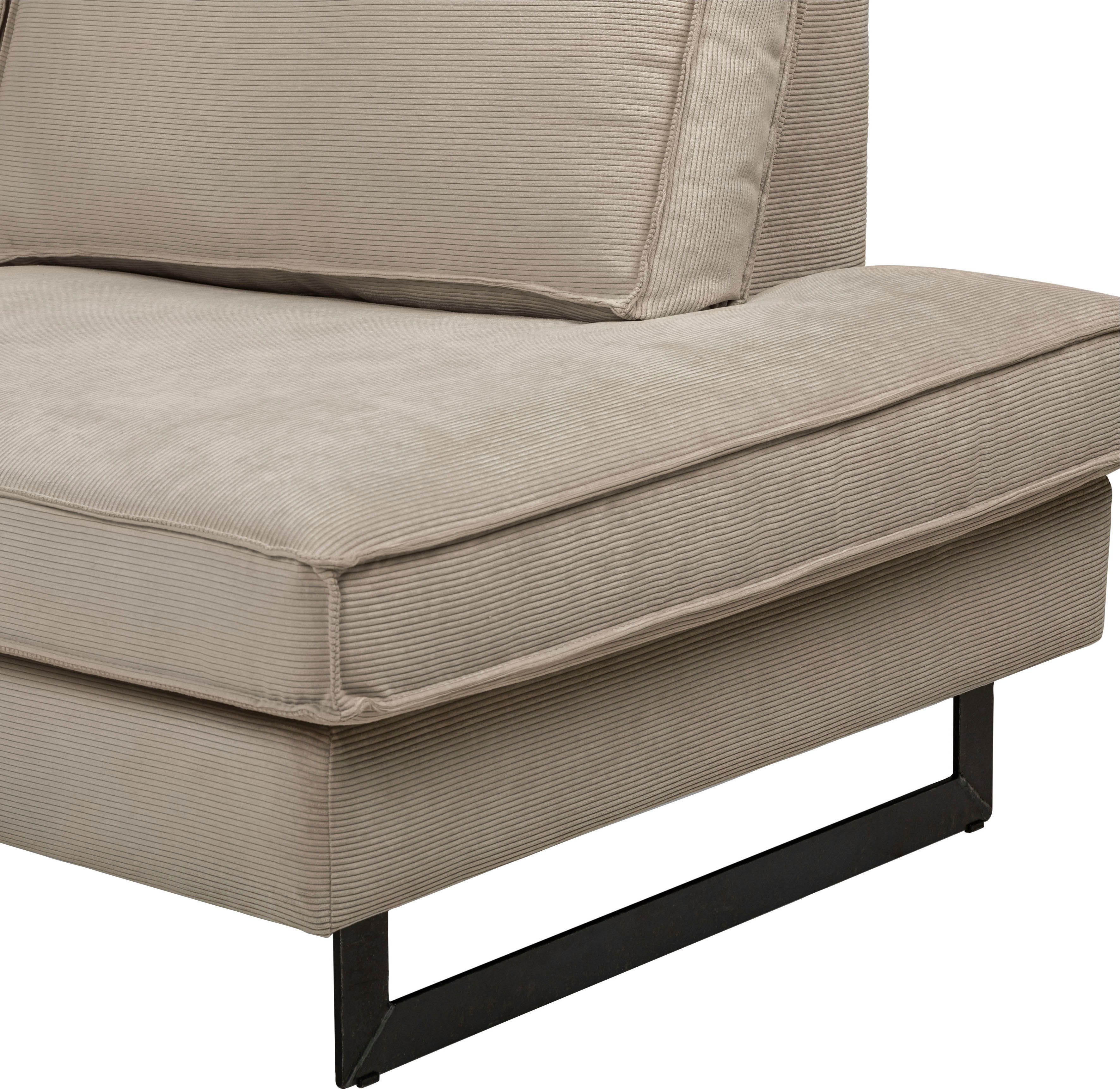 Places of Style Zithoek Pinto, 350 cm, U-vorm, XXL, met ottomanen Cord, fijncord, luxe-microvezel leer en chenille