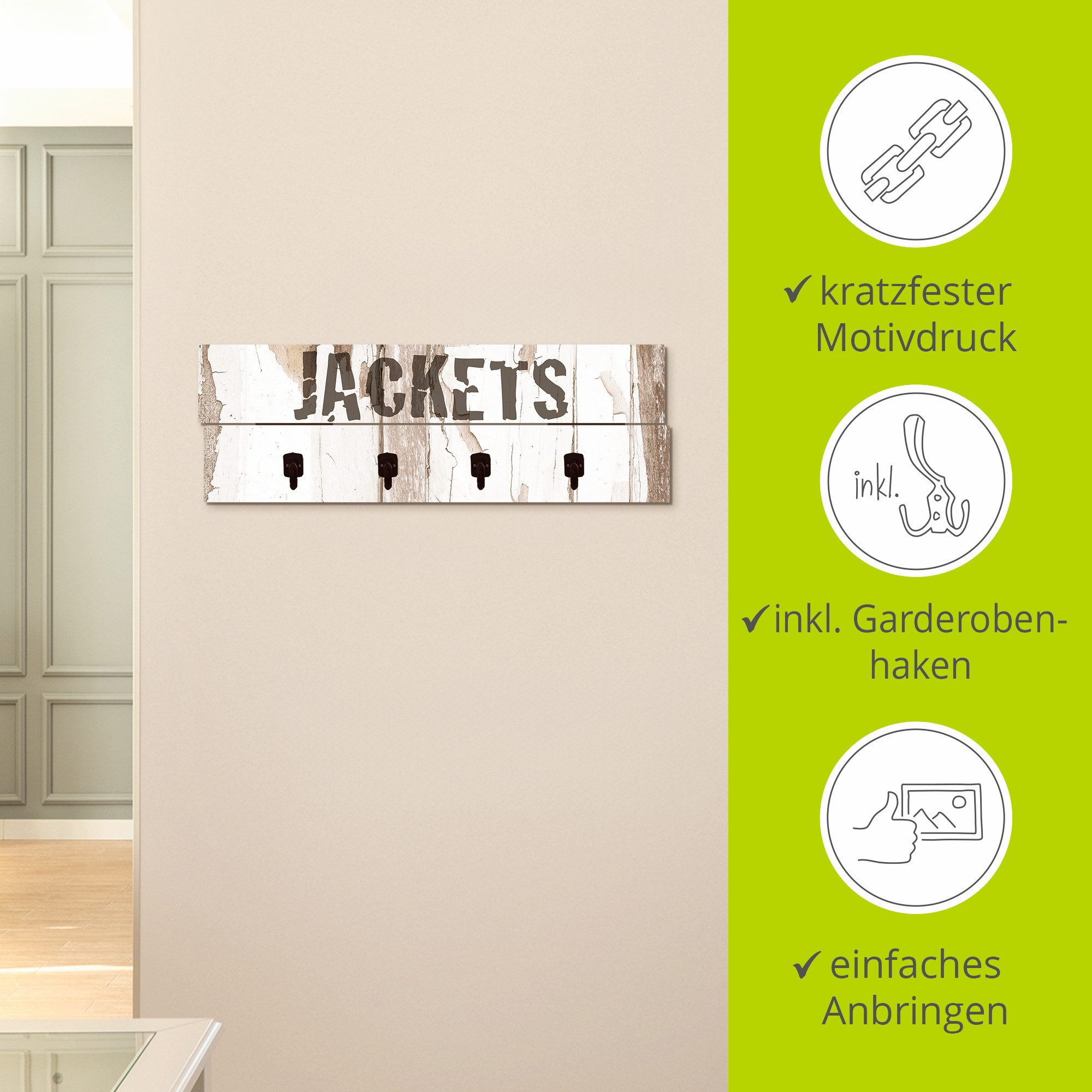 Artland Kapstok Jacks op houten ondergrond