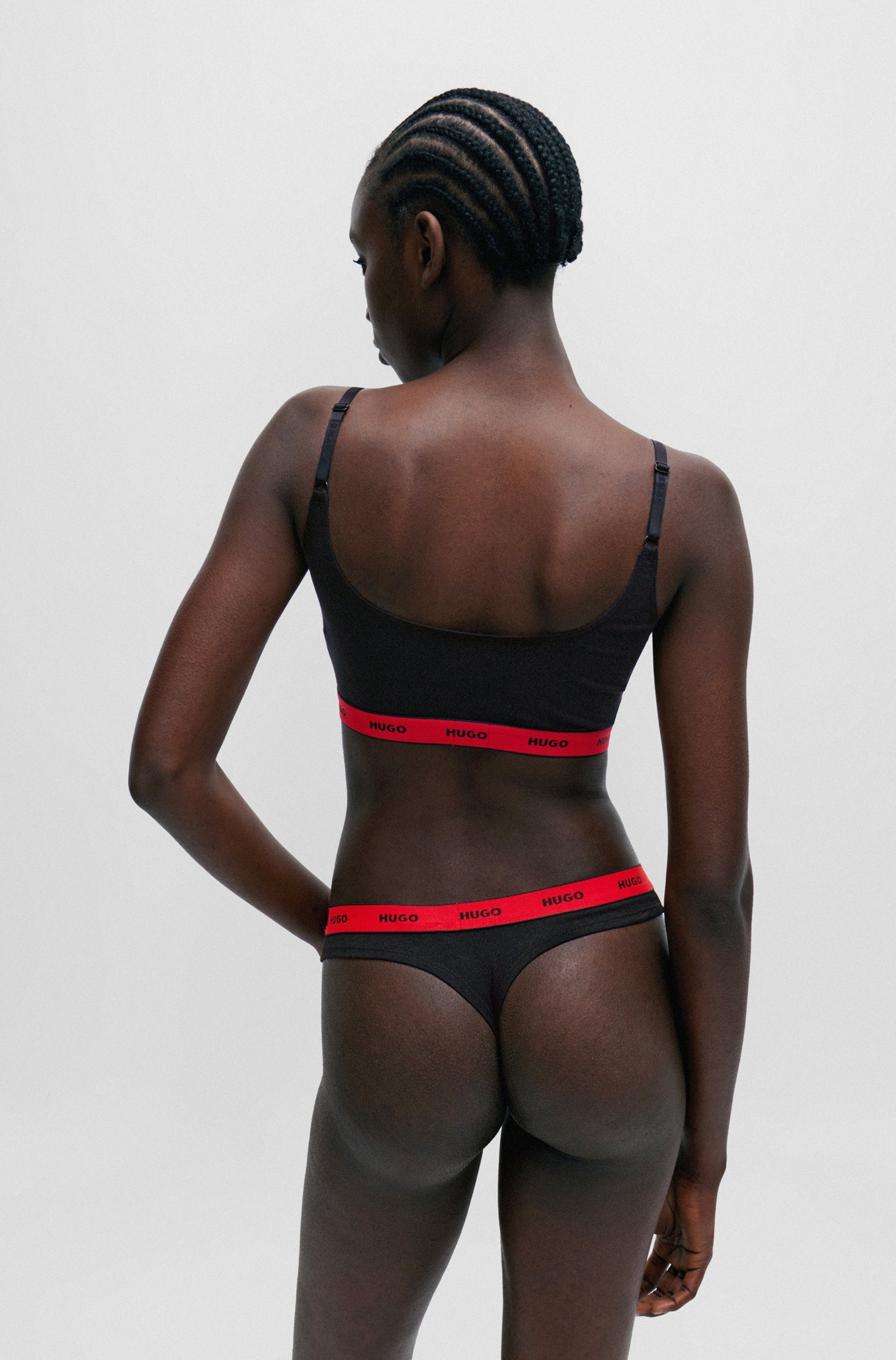 HUGO underwear Bralette-bh TWIN BRALETTE STRIPE met elastische taille (2-delig, Set van 2)