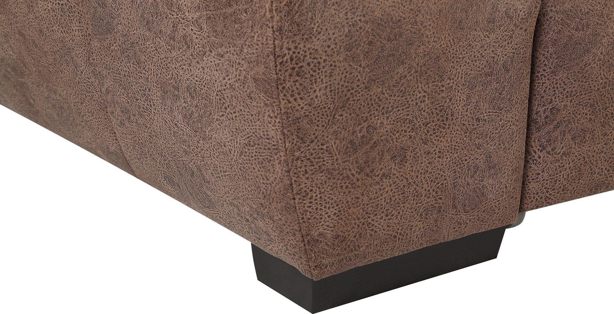 exxpo - sofa fashion Hoekbank Salerno, klassieke moderne functionele bank, hoog zitcomfort, L-vorm inclusief verstelbare hoofdsteun en armleuning, naar keuze met slaapfunctie