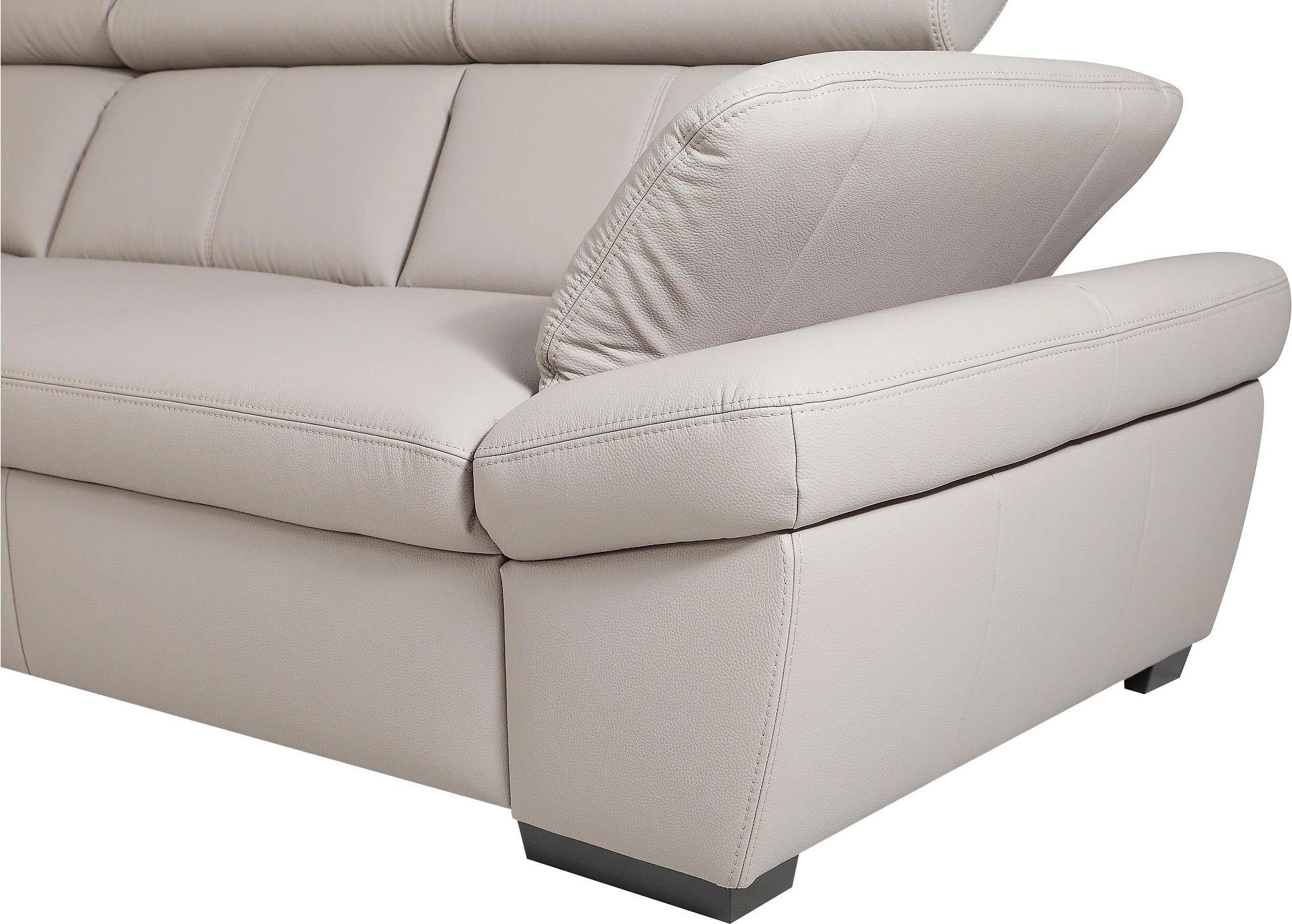 exxpo - sofa fashion Hoekbank Salerno, klassieke moderne functionele bank, hoog zitcomfort, L-vorm inclusief verstelbare hoofdsteun en armleuning, naar keuze met slaapfunctie