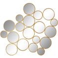 leonique sierspiegel malisa wanddecoratie, bestaand uit 19 ronde spiegelelementen, decoratief in de woonkamer  slaapkamer goud