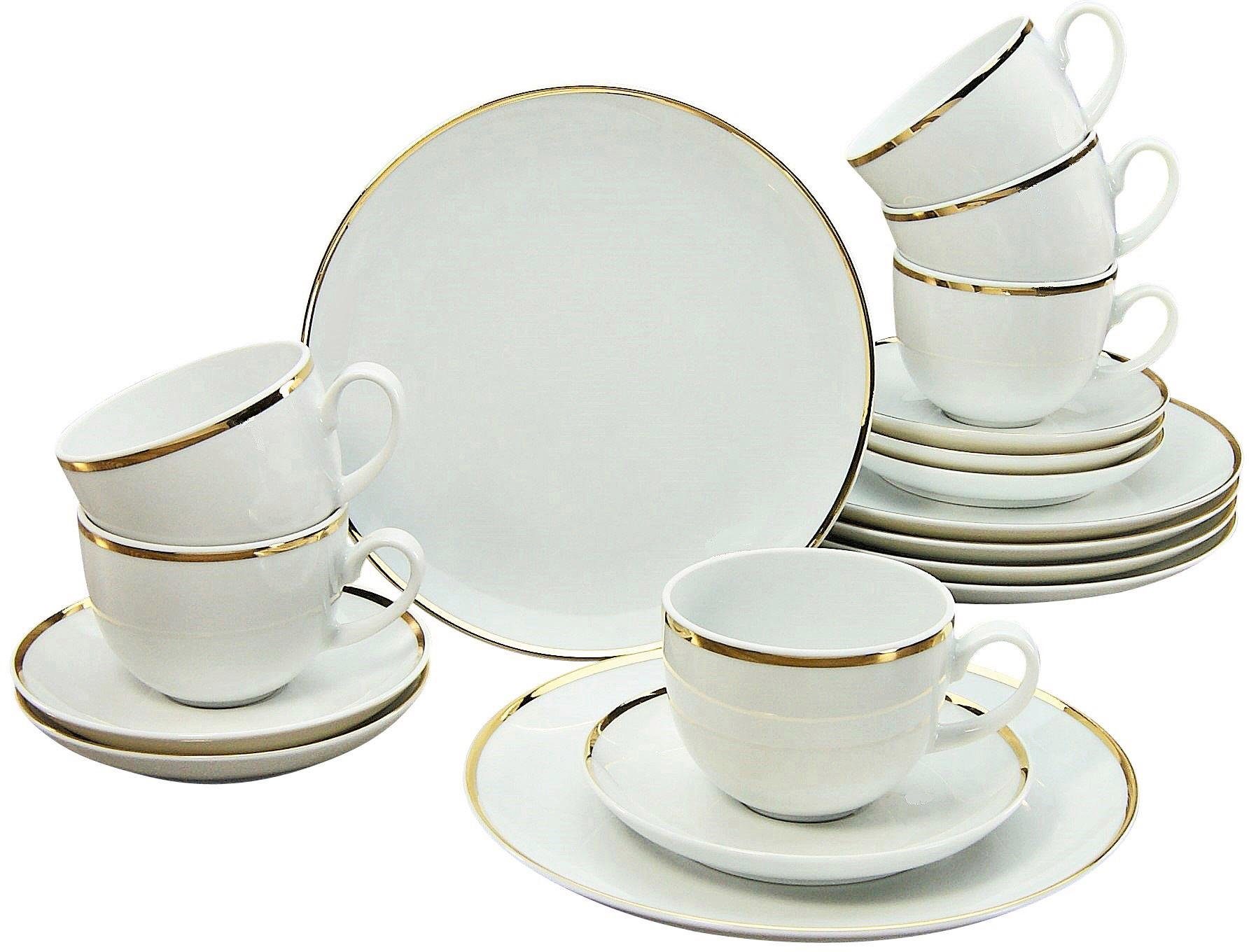 Guido Maria Kretschmer Home&Living Koffieservies Godi Servies, met de hand beschilderde rand, 18 delen, voor 6 personen...