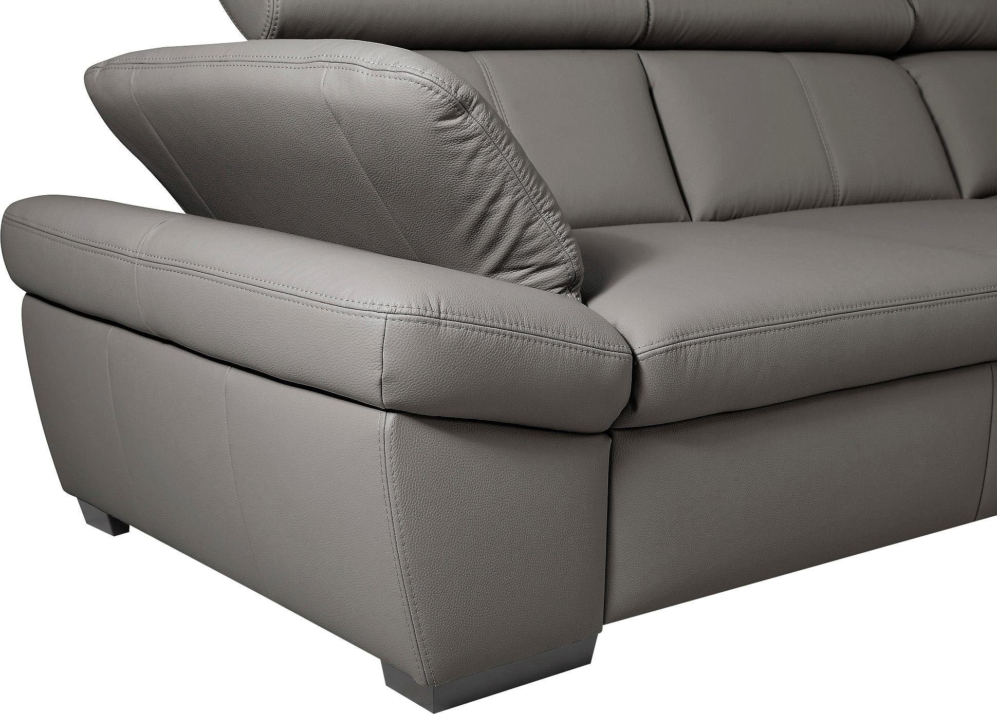exxpo - sofa fashion Hoekbank Salerno, klassieke moderne functionele bank, hoog zitcomfort, L-vorm inclusief verstelbare hoofdsteun en armleuning, naar keuze met slaapfunctie