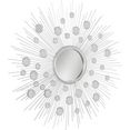 leonique sierspiegel spiegel, zilver wandspiegel, zon, rond, oe 81 cm, met decoratieve spiegelelementen, frame van metaal, decoratief in de woonkamer  slaapkamer zilver