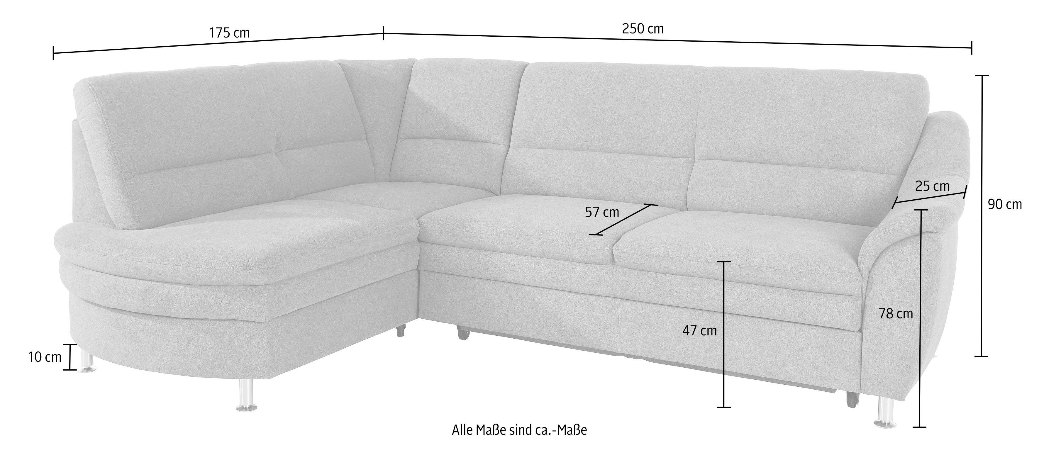 Places of Style Hoekbank Cardoso L-vorm Binnenvering, naar keuze met bed, lade