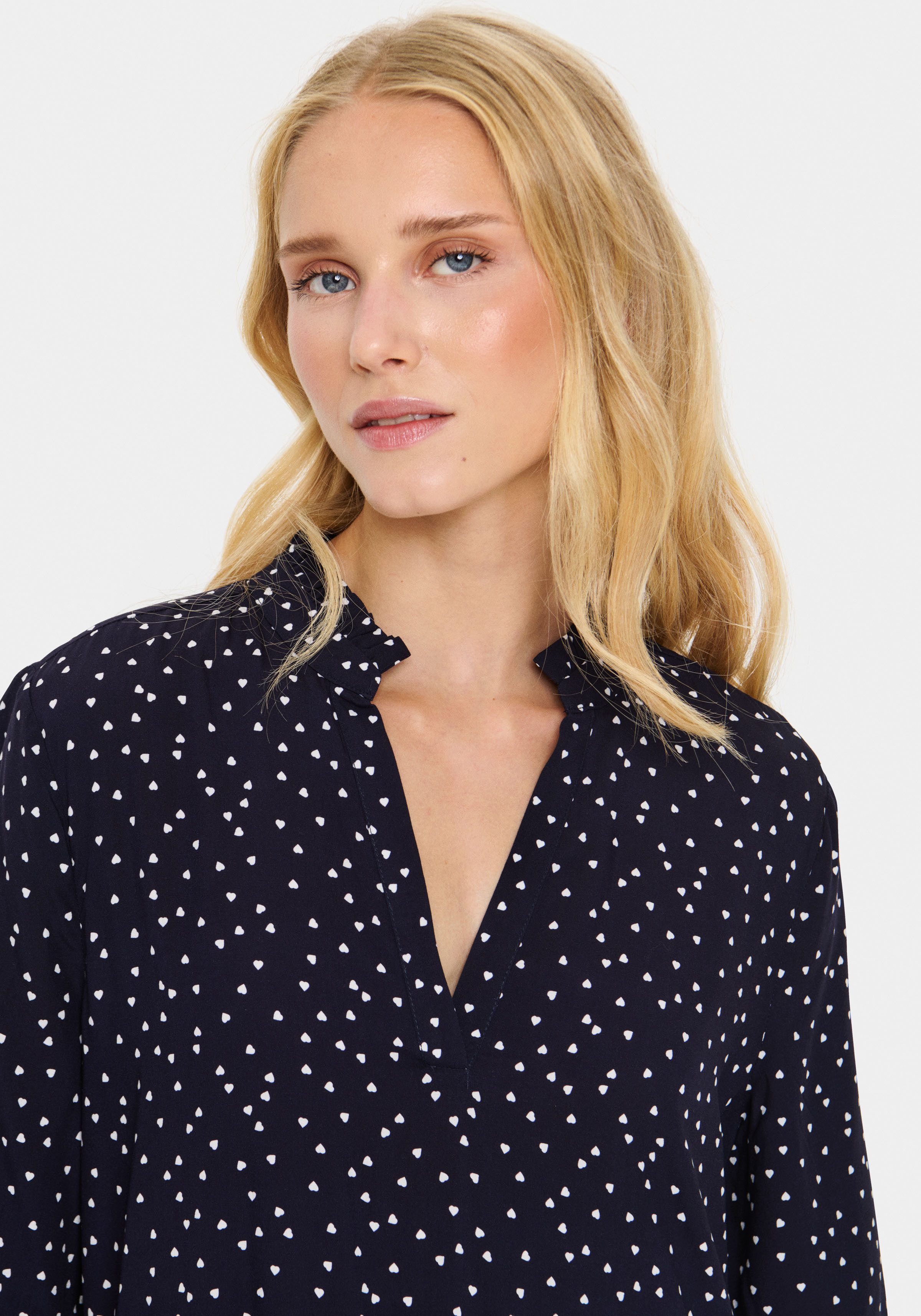 Saint Tropez Blousejurk EdaSZ dress met volants en 3/4 mouwen