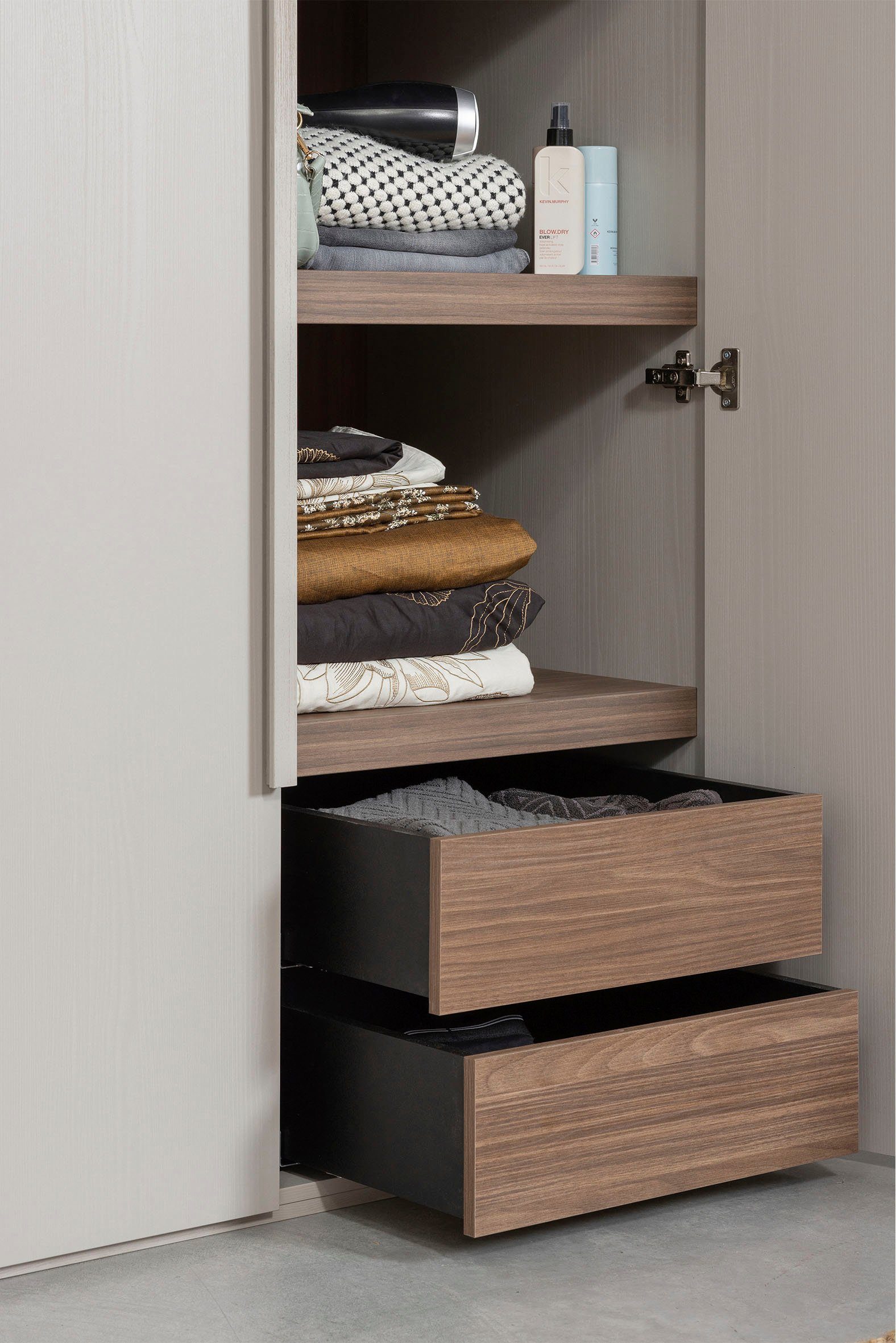 WOOOD Kledingkast Rens van notenhoutdecor, veel opbergruimte, hoogte 210 cm