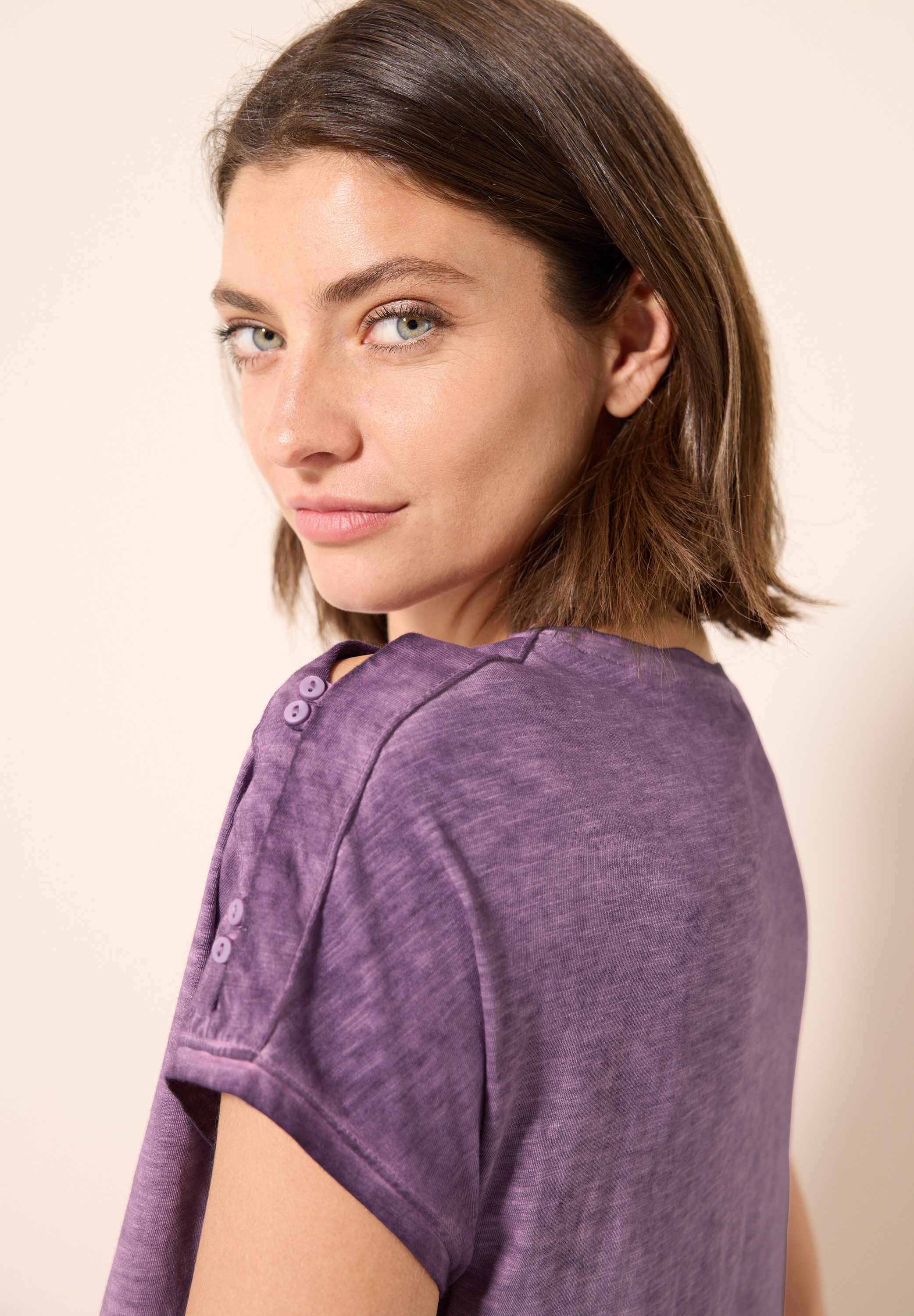 Cecil T-shirt met knoopdetail