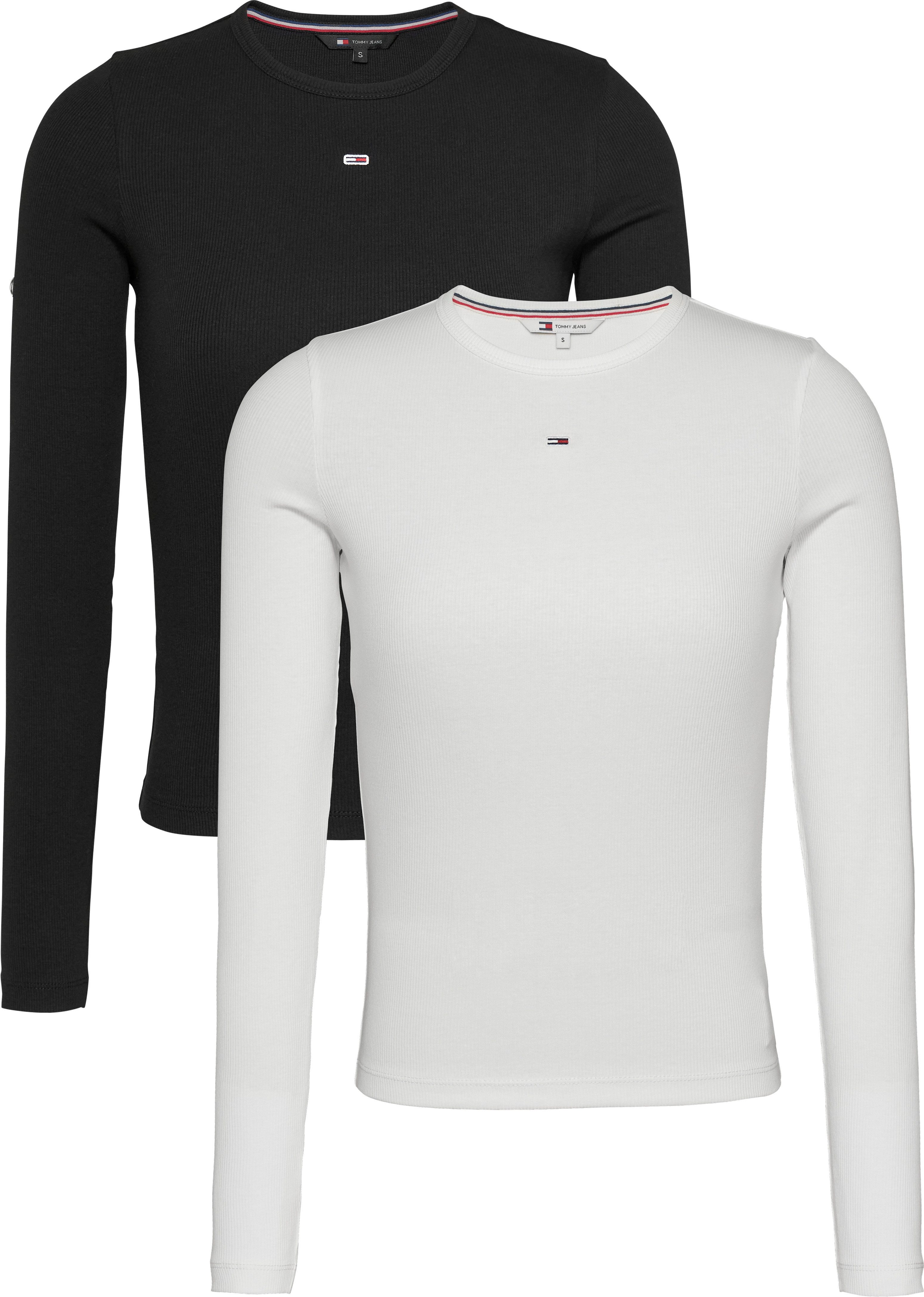 TOMMY JEANS Shirt met lange mouwen TJW 2PACK SLIM ESSENTIAL RIB LS (Set van 2)