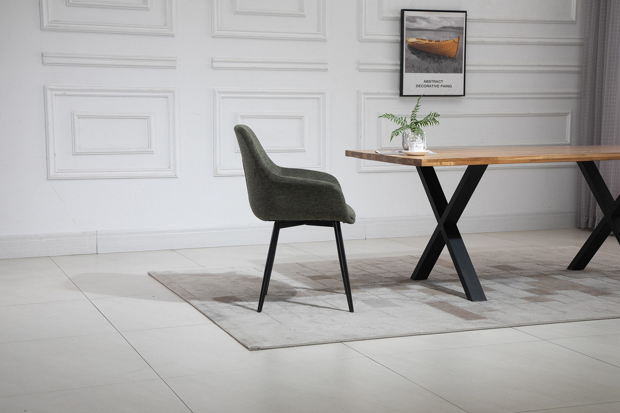 SalesFever Eethoek Tafelblad behandeld met OSMO hardwasolie in zijdeglans afwerking (set, 5-delig)