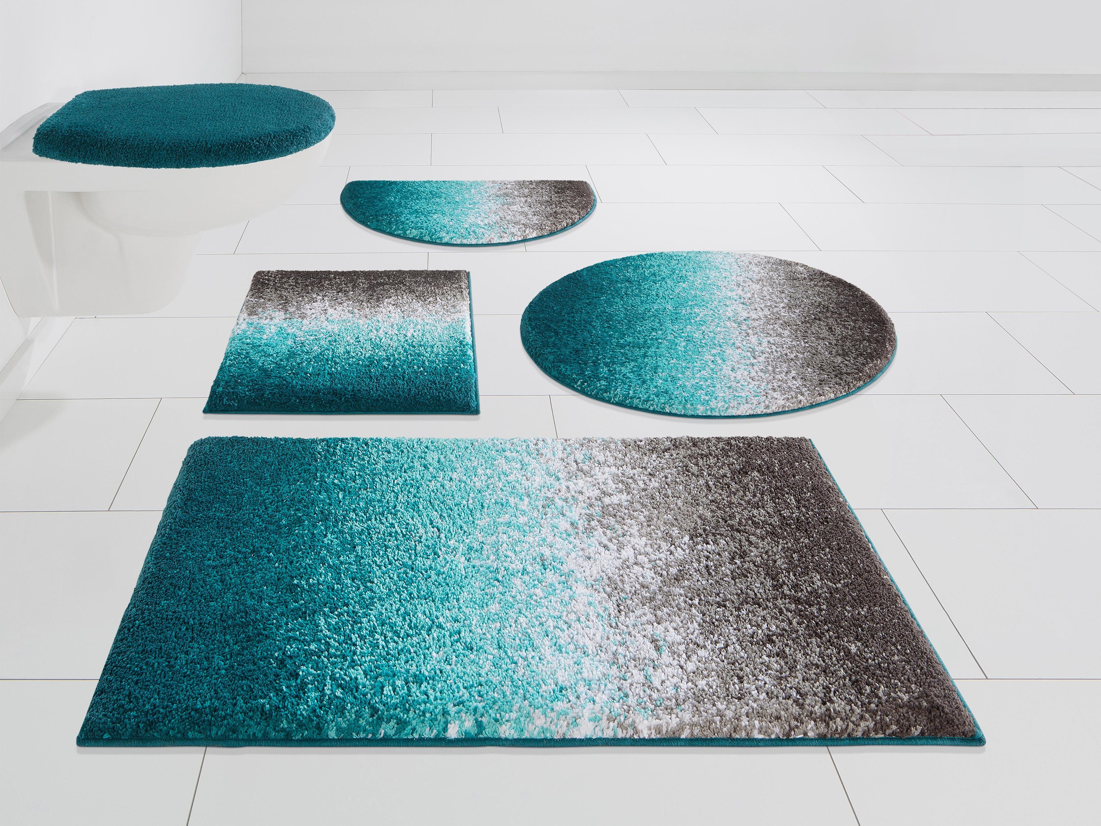 my home Badmat Elif badmatten maat 3-delige set voor staand toilet grijs