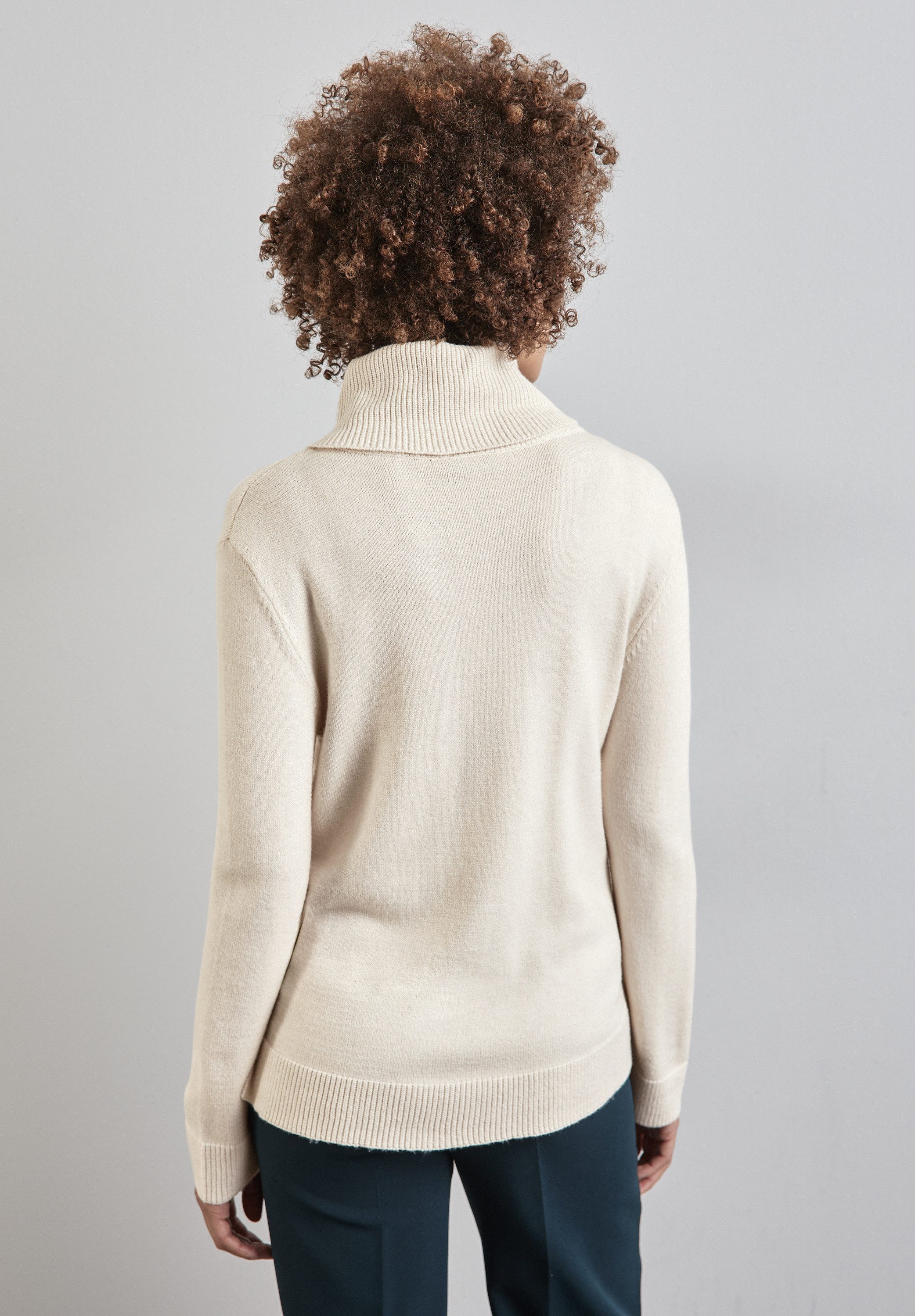STREET ONE Gebreide trui Kraag met knoopdetail