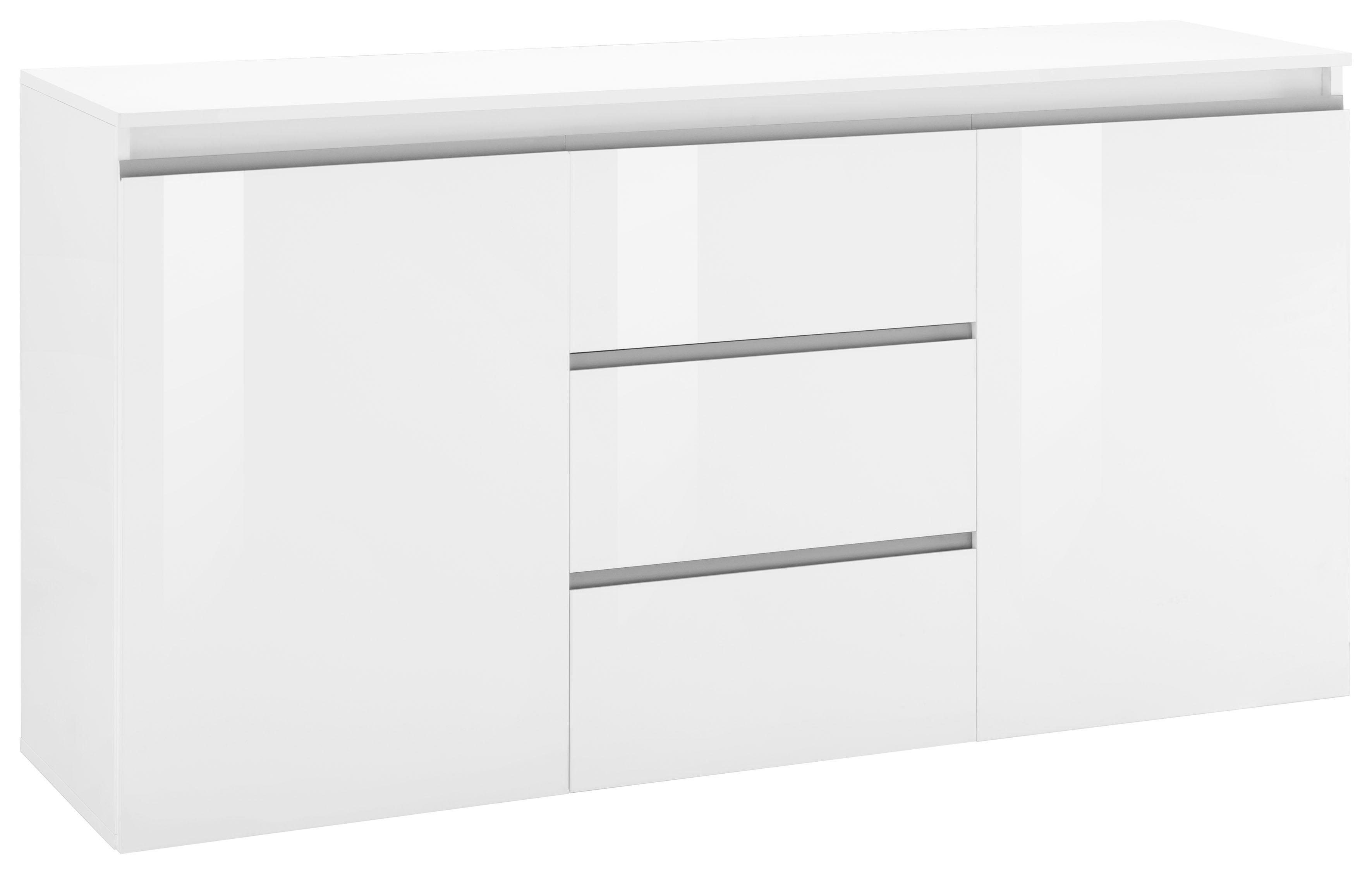 INOSIGN Kast Magic, commode, kast, dressoir met 2 deuren en 3 lades hoogglans gelakt (b/d/h) 150x40x81 cm