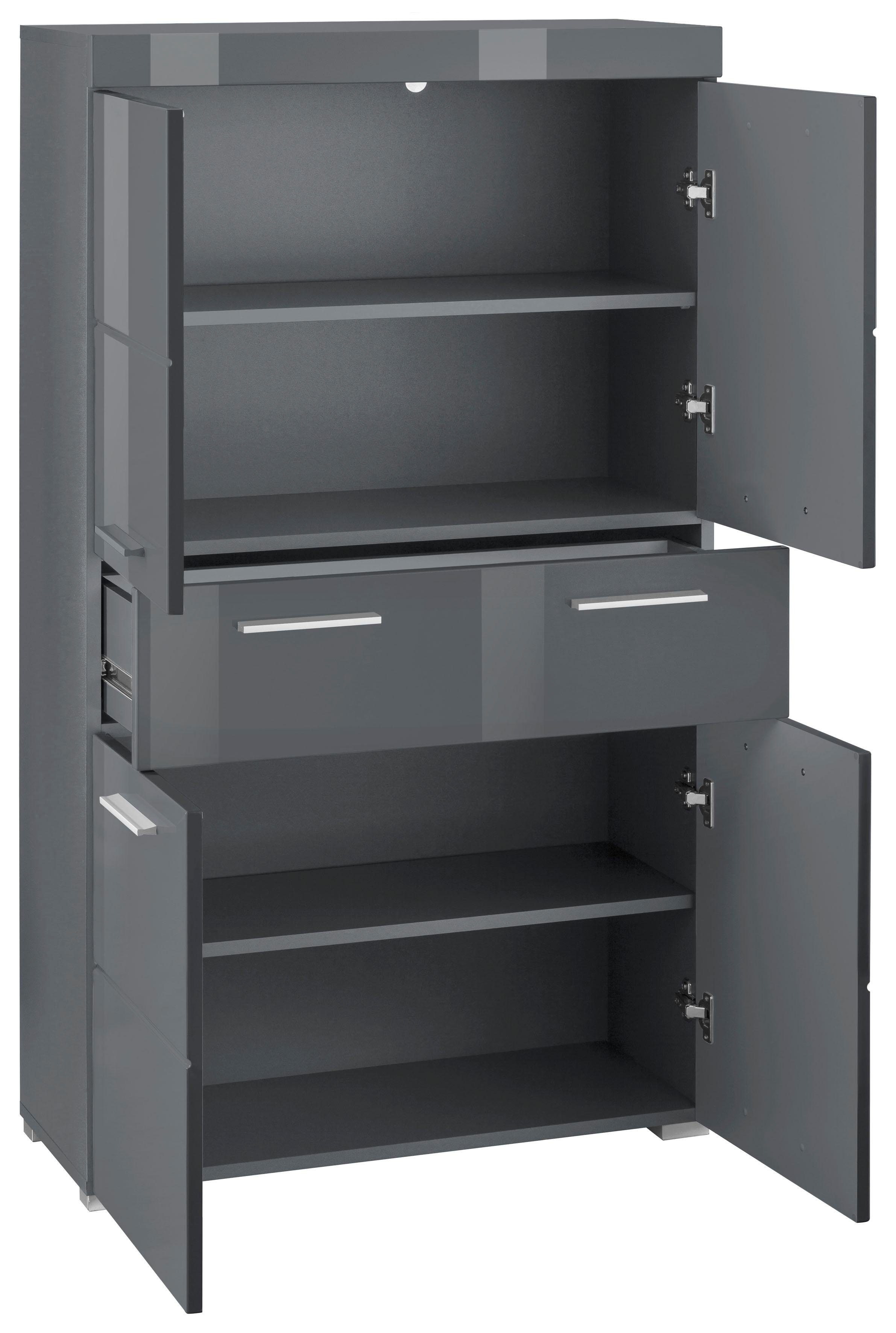 INOSIGN Halfhoge kast Avena Badkamerkast met 1 lade en 4 deuren - afmetingen (B/D/H) 73/31/130 cm
