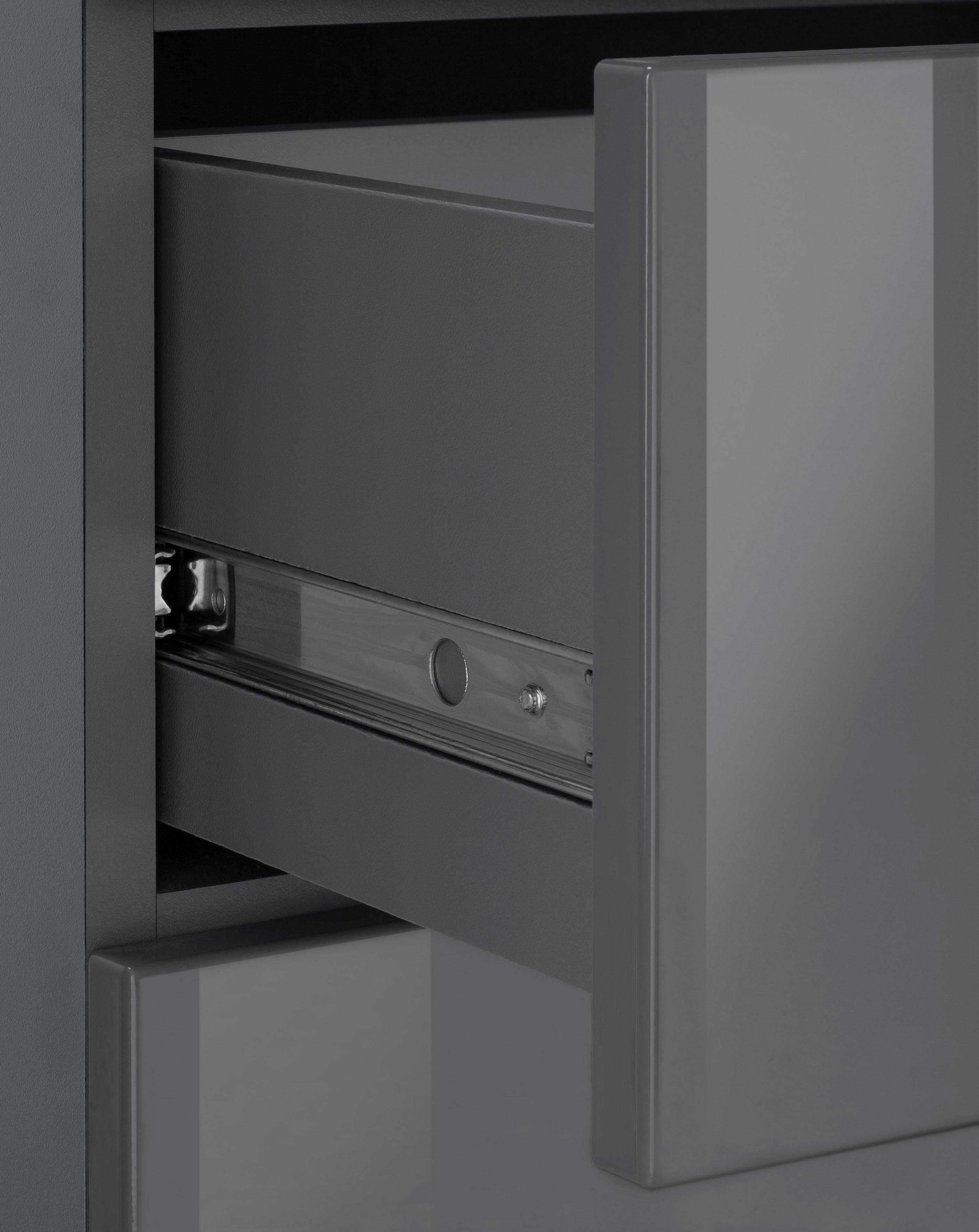 INOSIGN Halfhoge kast Avena Badkamerkast met 1 lade en 4 deuren - afmetingen (B/D/H) 73/31/130 cm