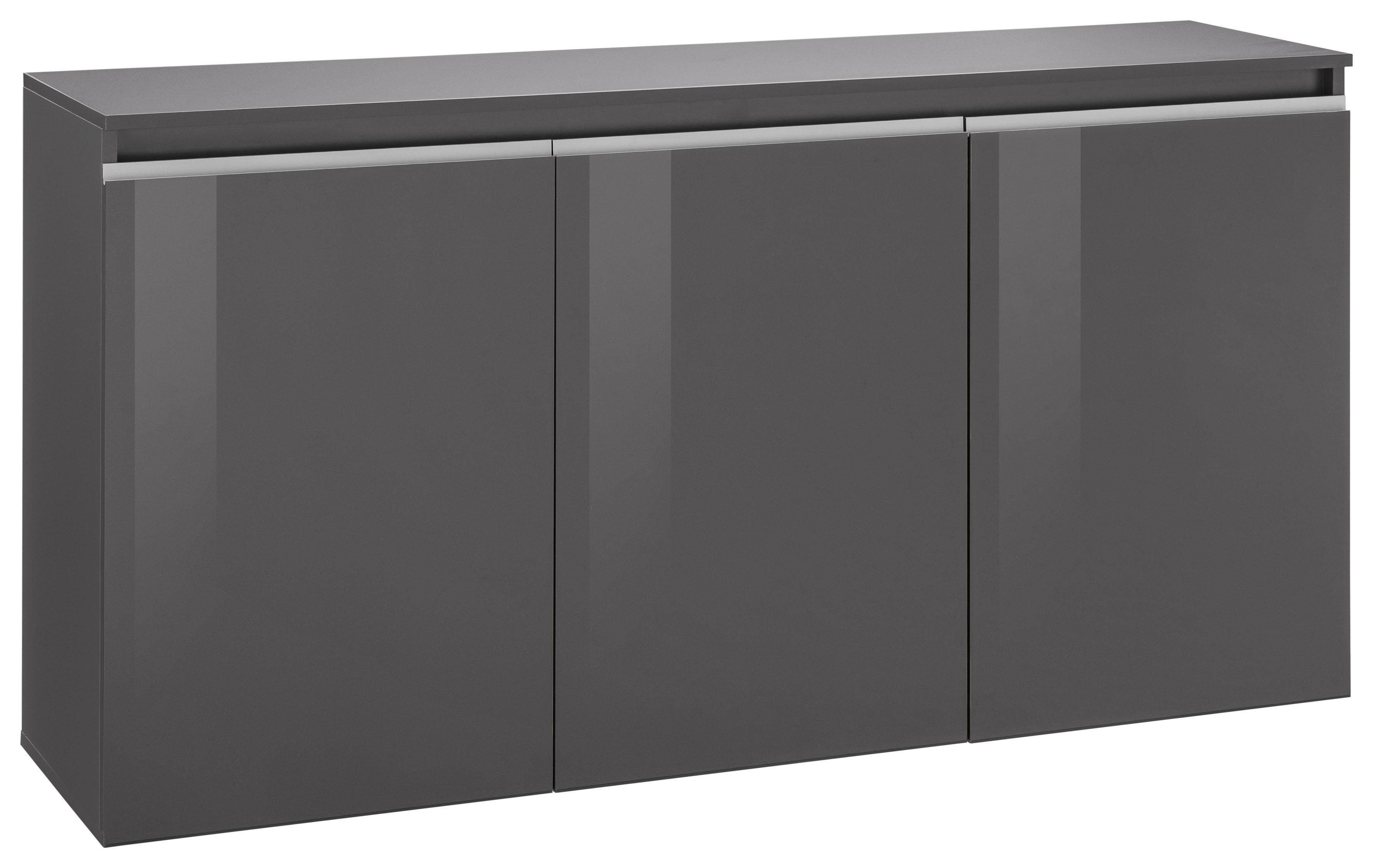 INOSIGN Kast Magic, kast, sideboard, buffet met 3 deuren, volledig hoogglans gelakt(b/d/h) 150x40x81 cm