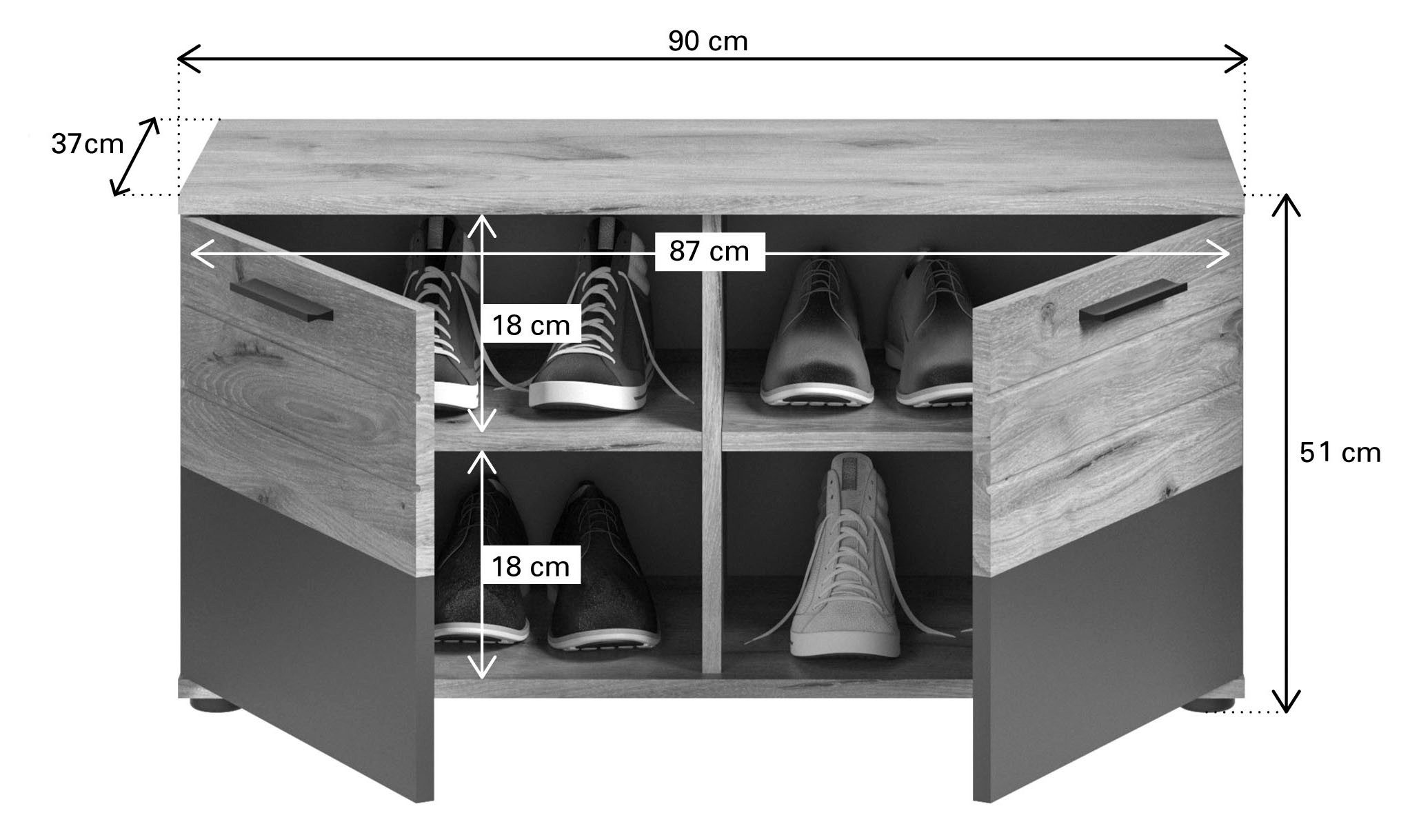 INOSIGN Halmeubelset Riga, Breedte 175 cm, hoogwaardige groeffrezing, 3-delig, bestaande uit: (set, 3-delig)