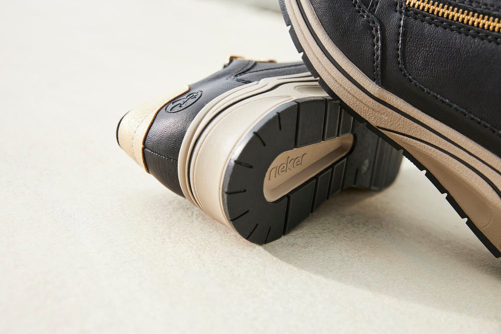 Rieker Sneakers met sleehak , lage schoen, veterschoen, vrijetijdsschoen met zachte inlegzool