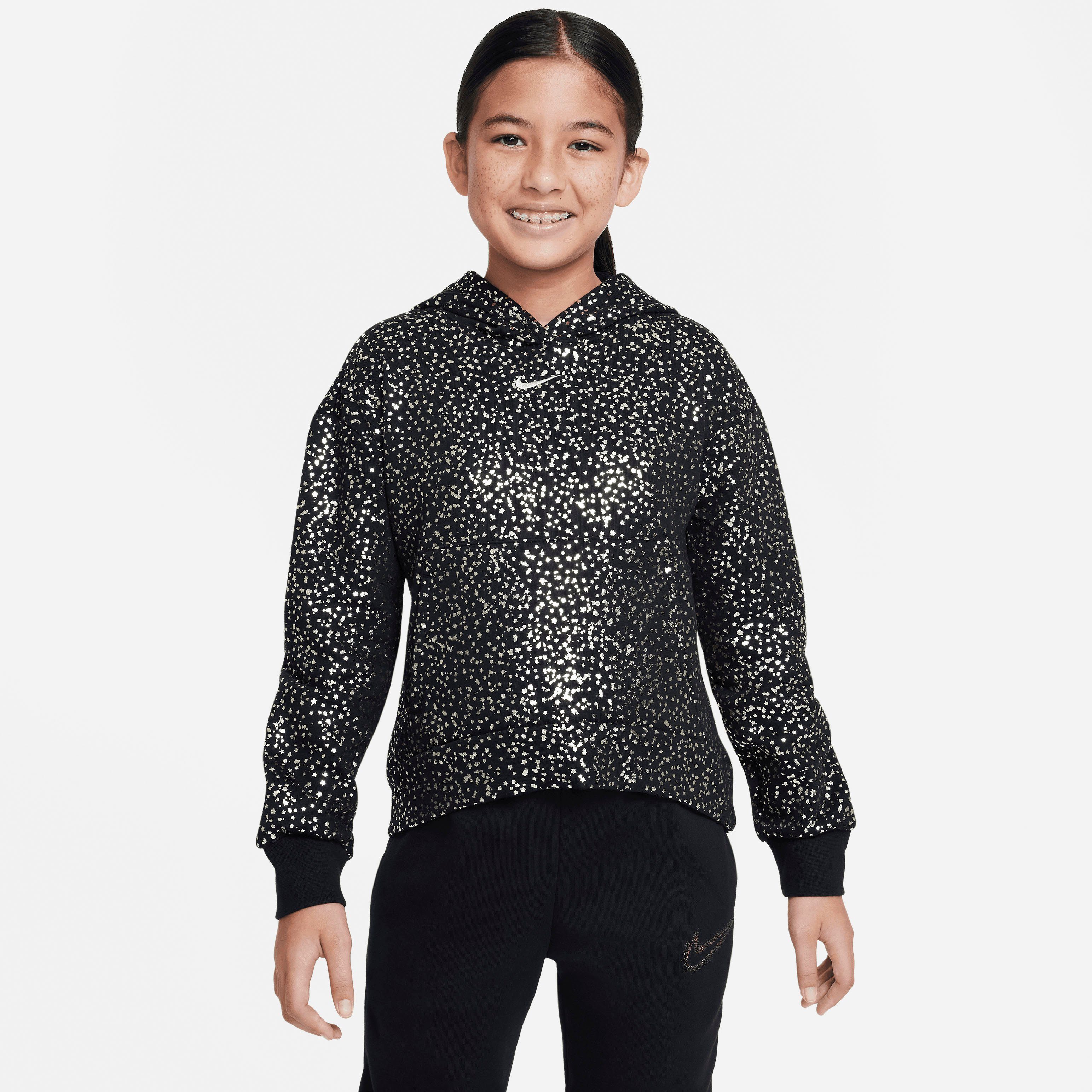 Nike Sportswear Hoodie Big Kids' (Girls') Fleece Hoodie meisjes sweatshirts maat XL (164) zwart
