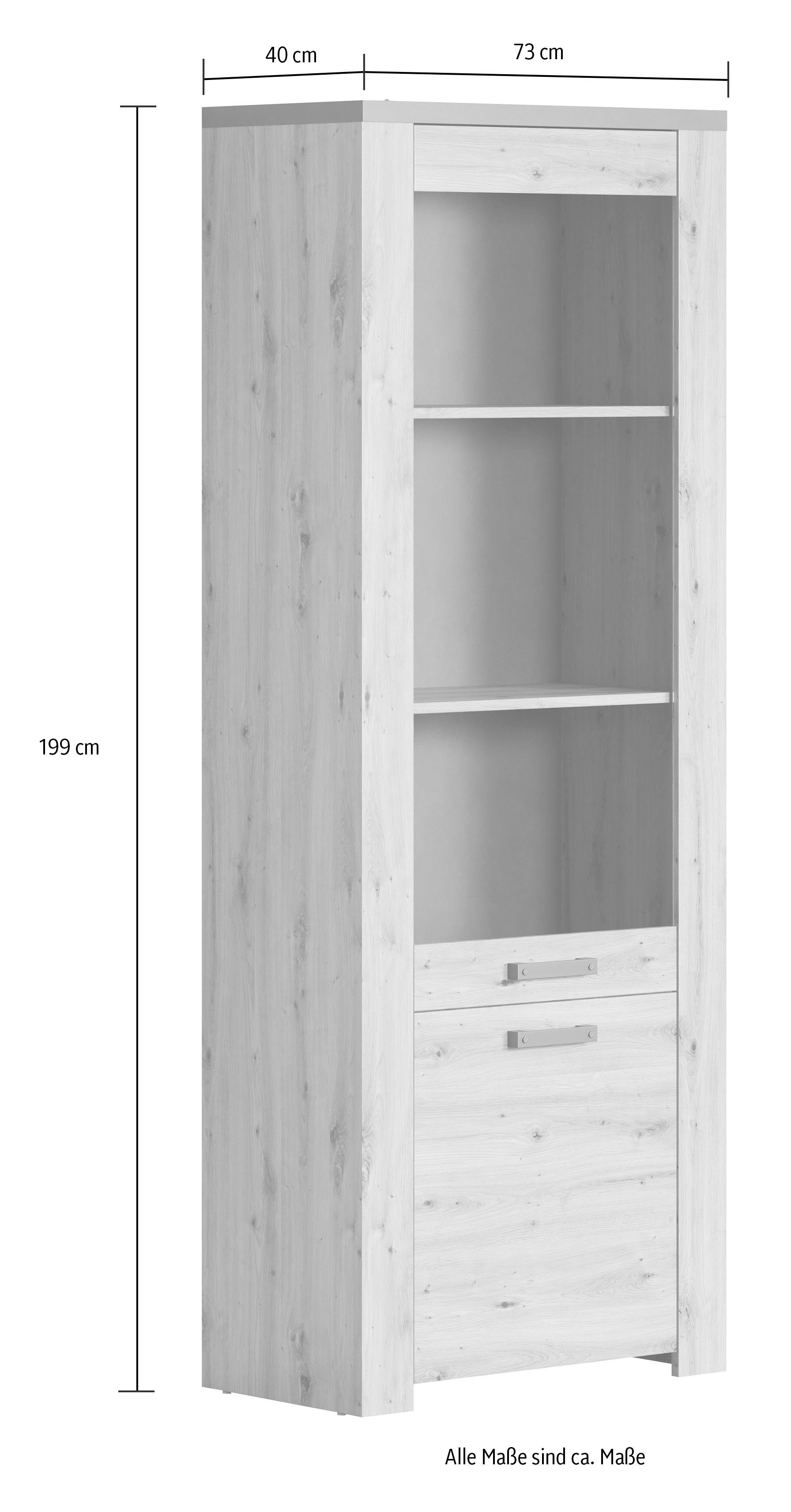 Home affaire Vitrinekast Ambres met glasdeur, breedte 73 cm, draairichting links of rechts (1 stuk)