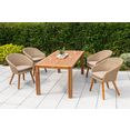 merxx tuin-eethoek arrone 4 stoelen met kussen, tafel (5-delig) grijs