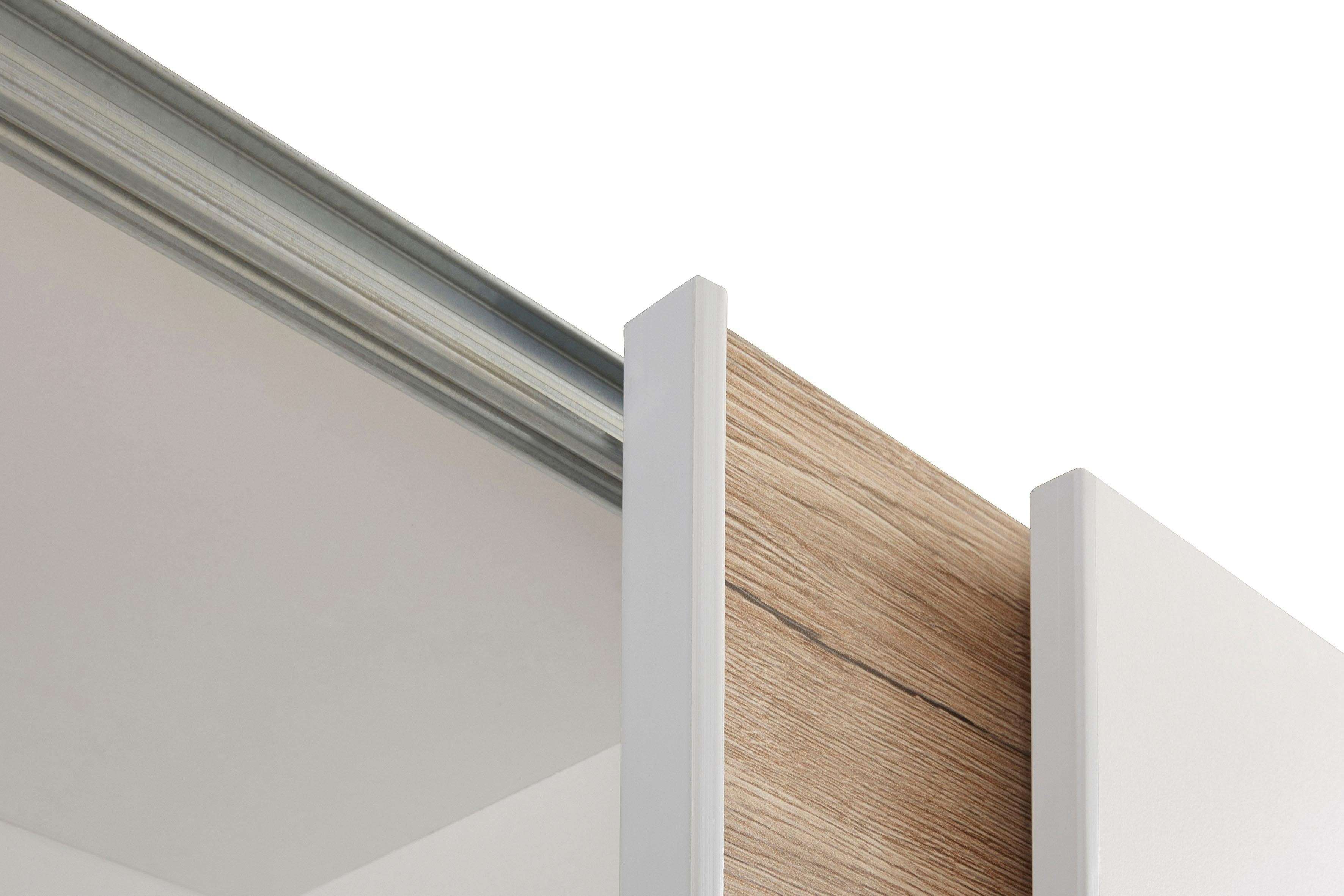 Schlafkontor Schuifdeurkast Heimo/Fast kast kledingkast garderobe OTTO´s CHOICE weinig diepte, uitschuifbare kledingstang, garderobekast, 6 planken