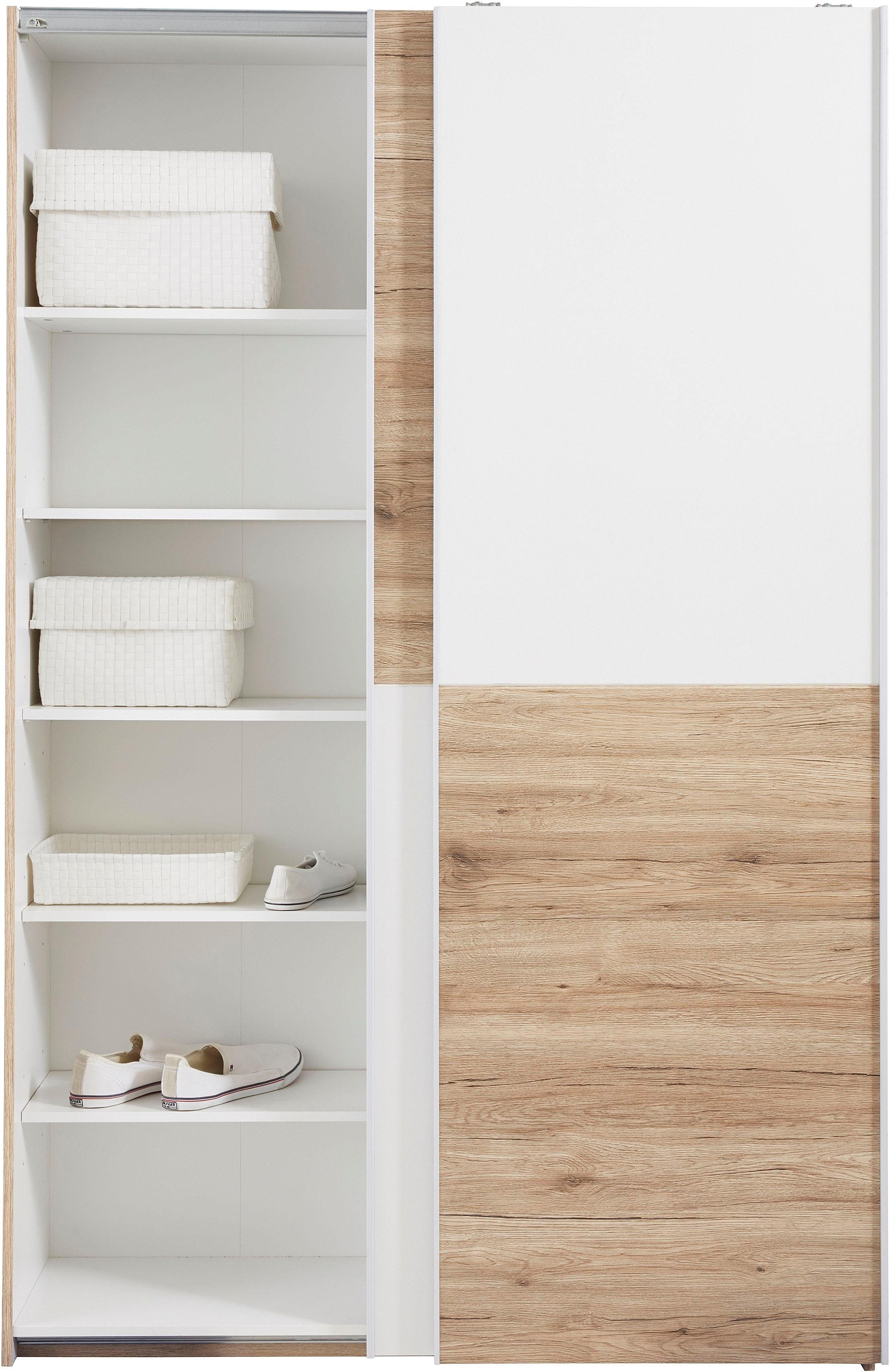 Schlafkontor Schuifdeurkast Heimo/Fast kast kledingkast garderobe OTTO´s CHOICE weinig diepte, uitschuifbare kledingstang, garderobekast, 6 planken