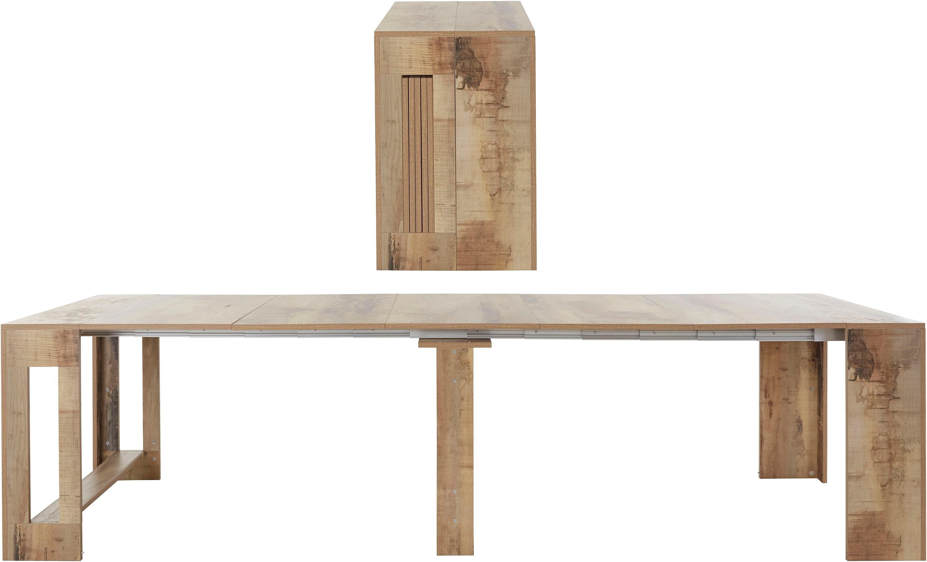 INOSIGN Eettafel Praktika, keukentafel, salontafel, eettafel met uittrekfunctie, uittrekbaar van 50 cm naar 300 cm